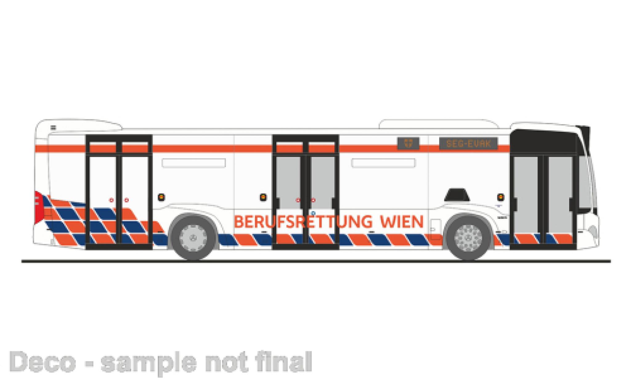 Mercedes Citaro 1/87 Rietze Sauvetage professionnel Wien (AT) 2012 modellino in miniatura