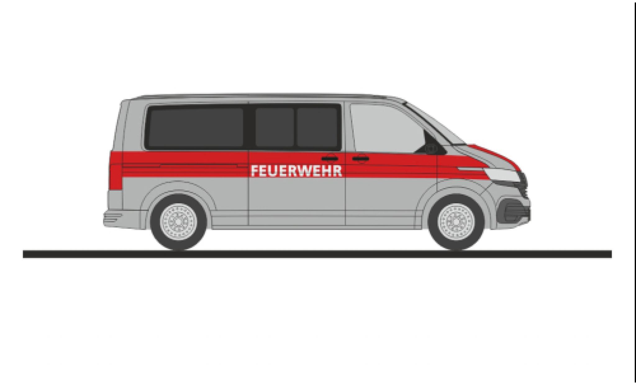 Volkswagen T6 1/87 Rietze .1 bus pompiers Hoyerswerda modellino in miniatura