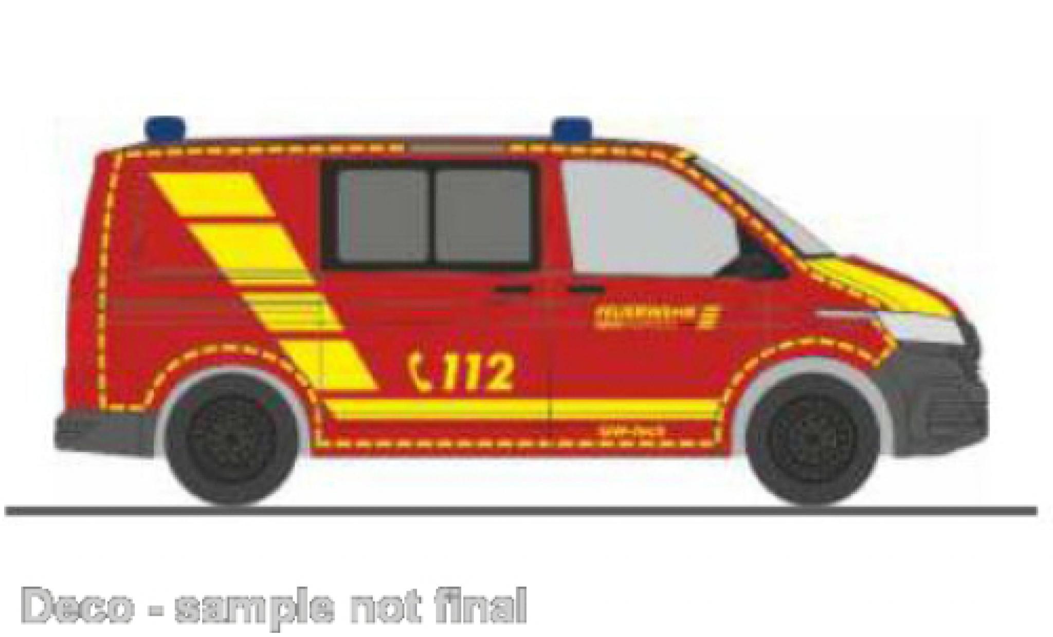 Volkswagen T6 1/87 Rietze .1 bus pompiers Wuppertal modellino in miniatura