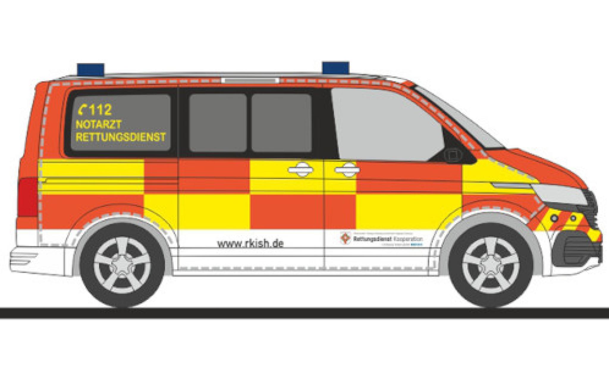Volkswagen T6 1/87 Rietze .1 bus RKiSH Bad Segeberg modellino in miniatura