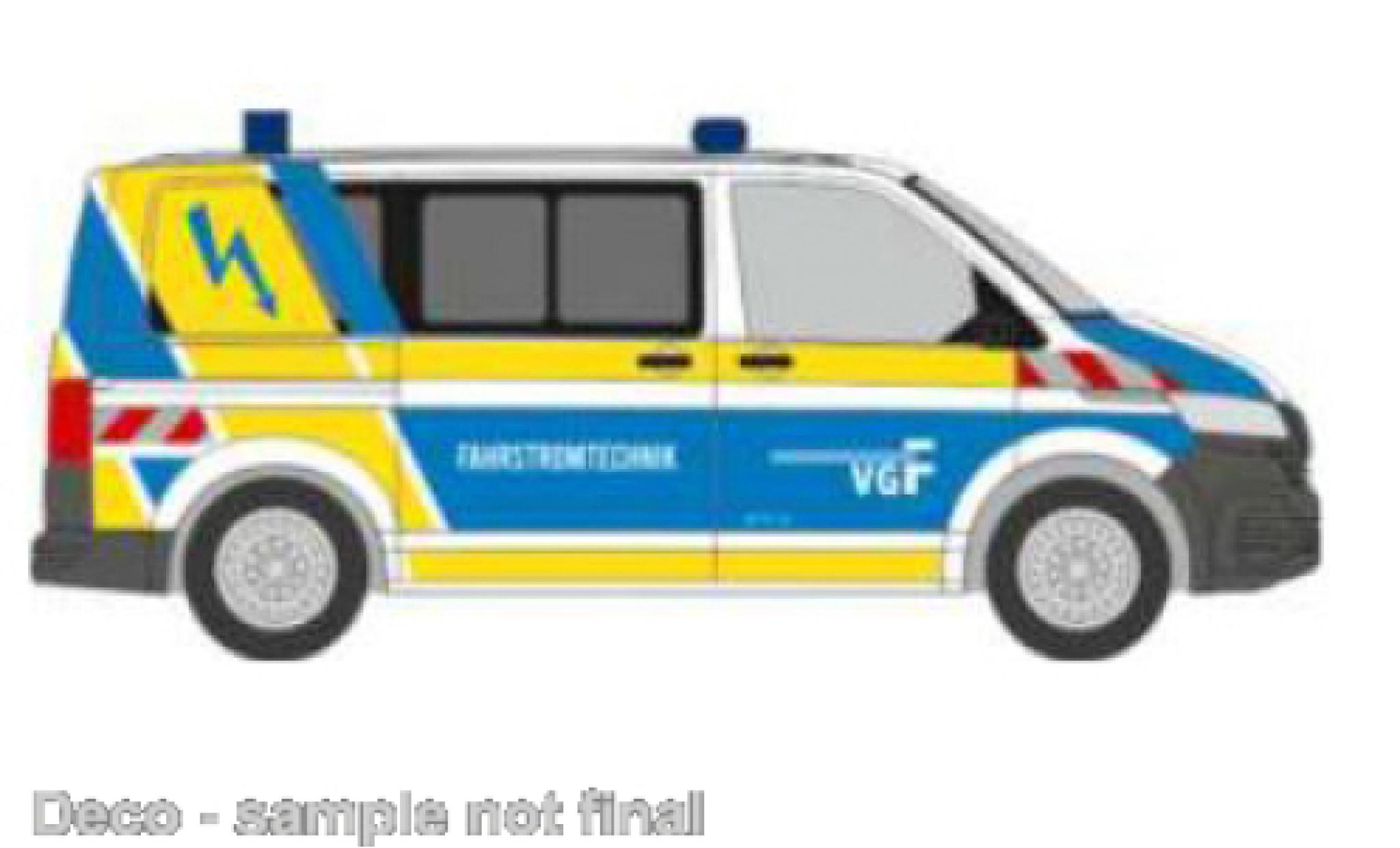 Volkswagen T6 1/87 Rietze .1 bus VGF Frankfurt Fahrstromtechnik modellino in miniatura