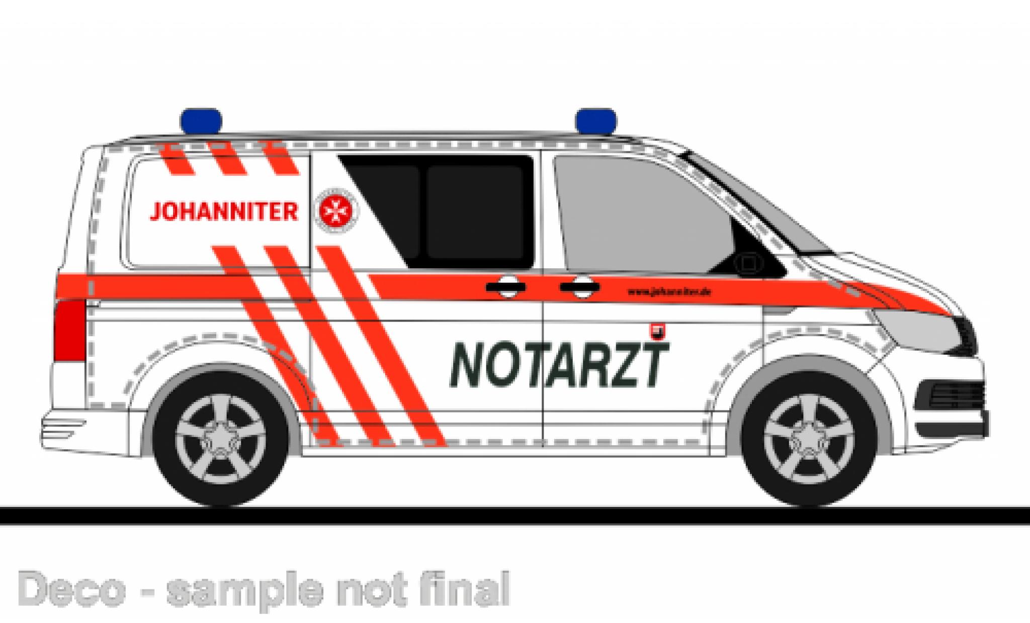 Volkswagen T6 1/87 Rietze bus NEF Johanniter Hannover modellino in miniatura