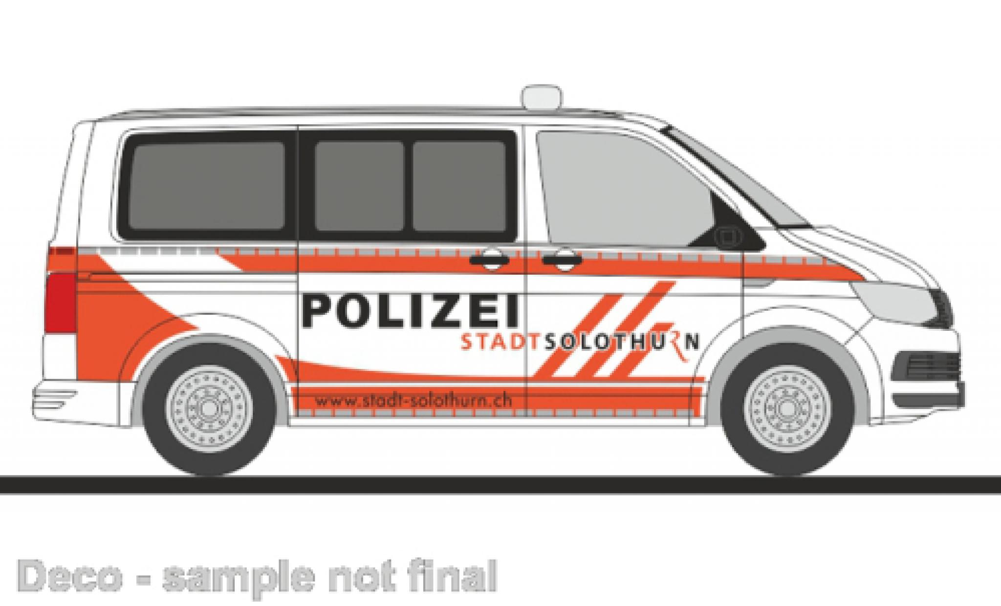 Volkswagen T6 1/87 Rietze bus police Solothurn (CH) modellino in miniatura
