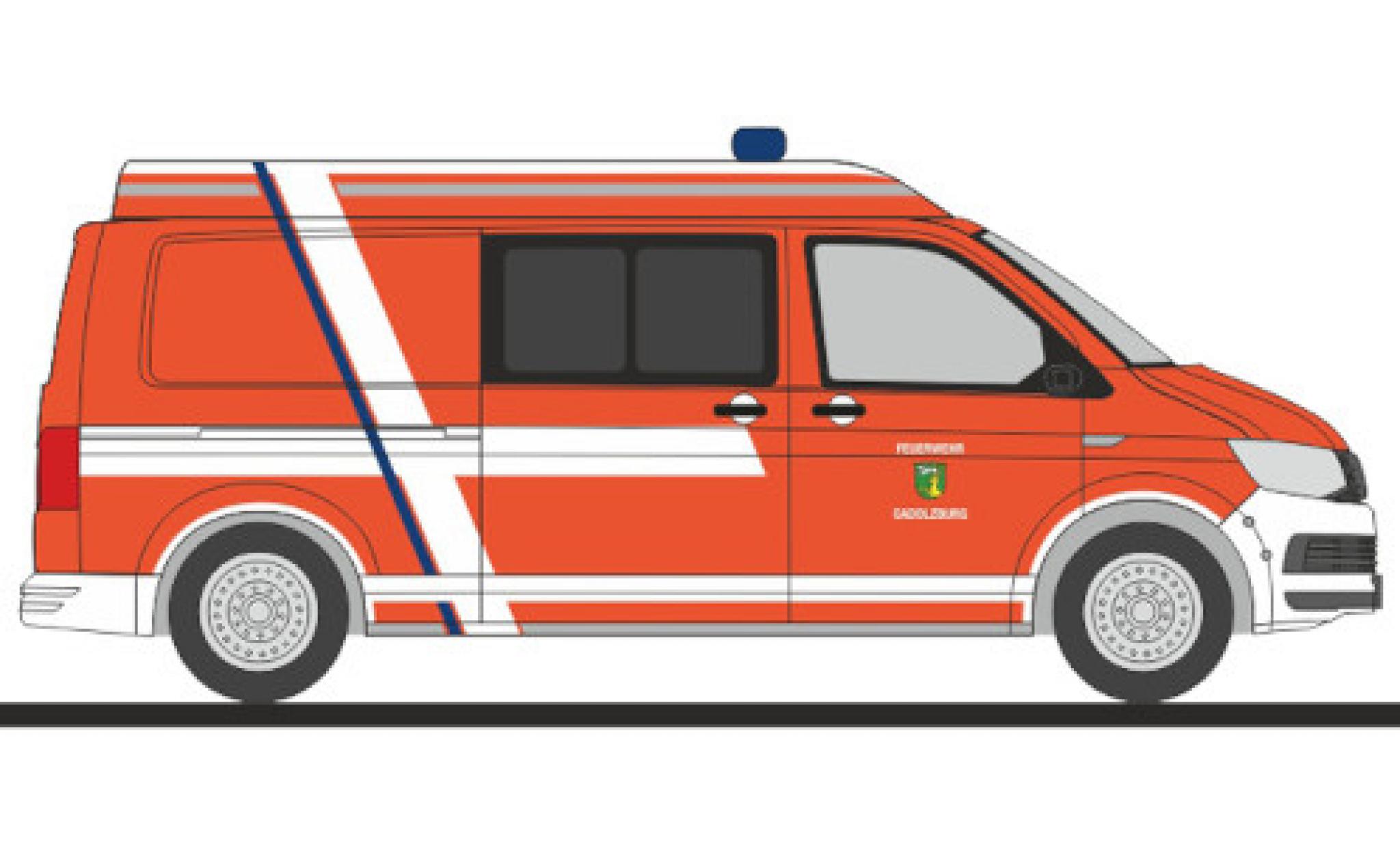Volkswagen T6 1/87 Rietze bus pompiers Cadolzburg modellino in miniatura
