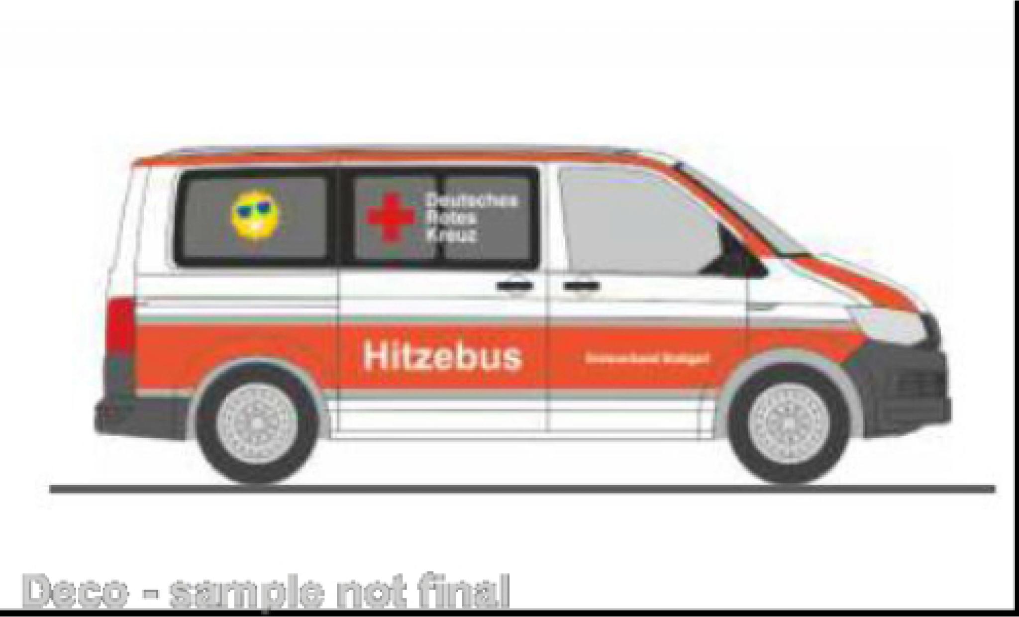 Volkswagen T6 1/87 Rietze DRK KV Stuttgart - Hitzebus modellino in miniatura