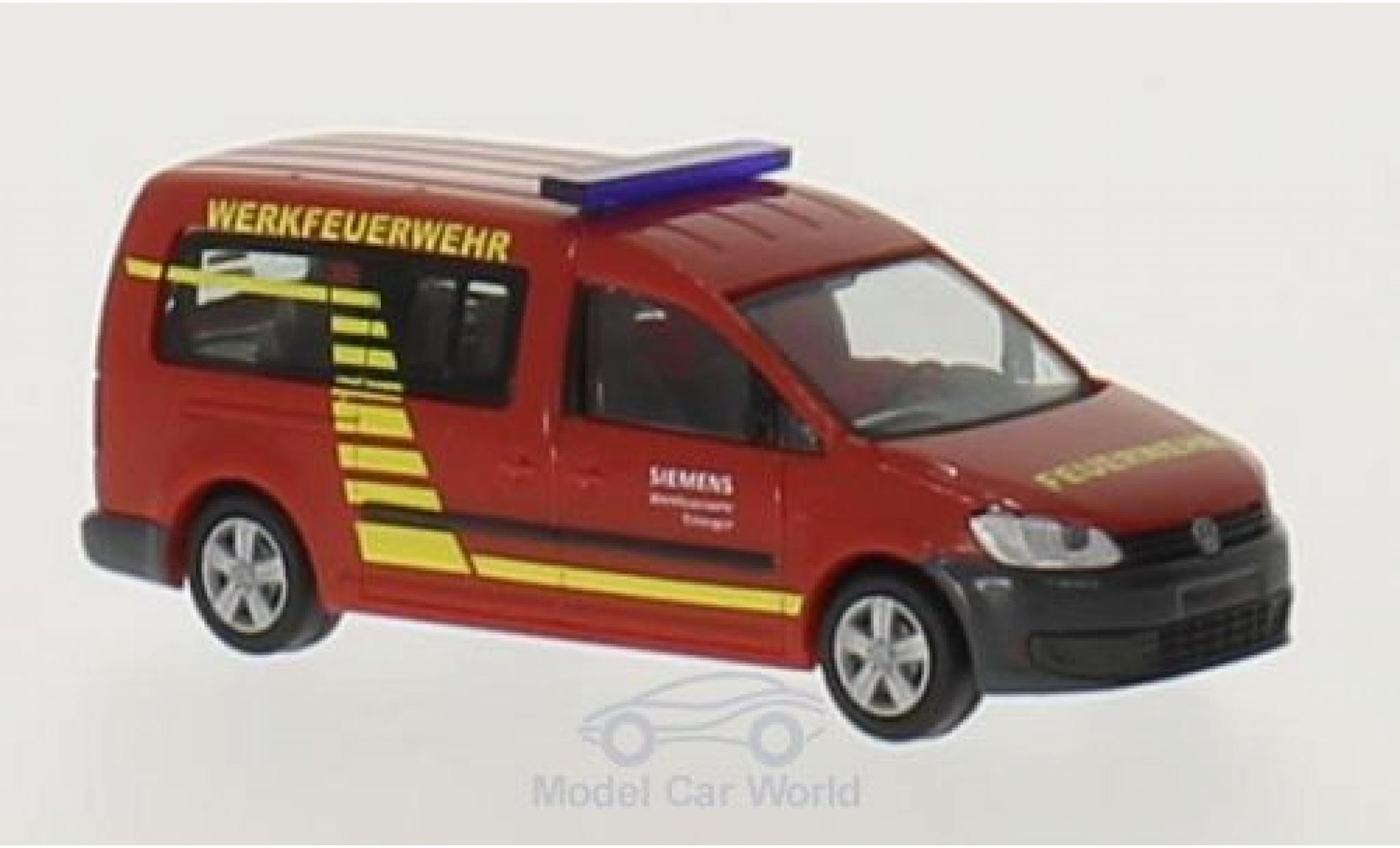 Volkswagen Caddy 1/87 Rietze Maxi Werkfeuerwehr Siemens Erlangen modellino in miniatura