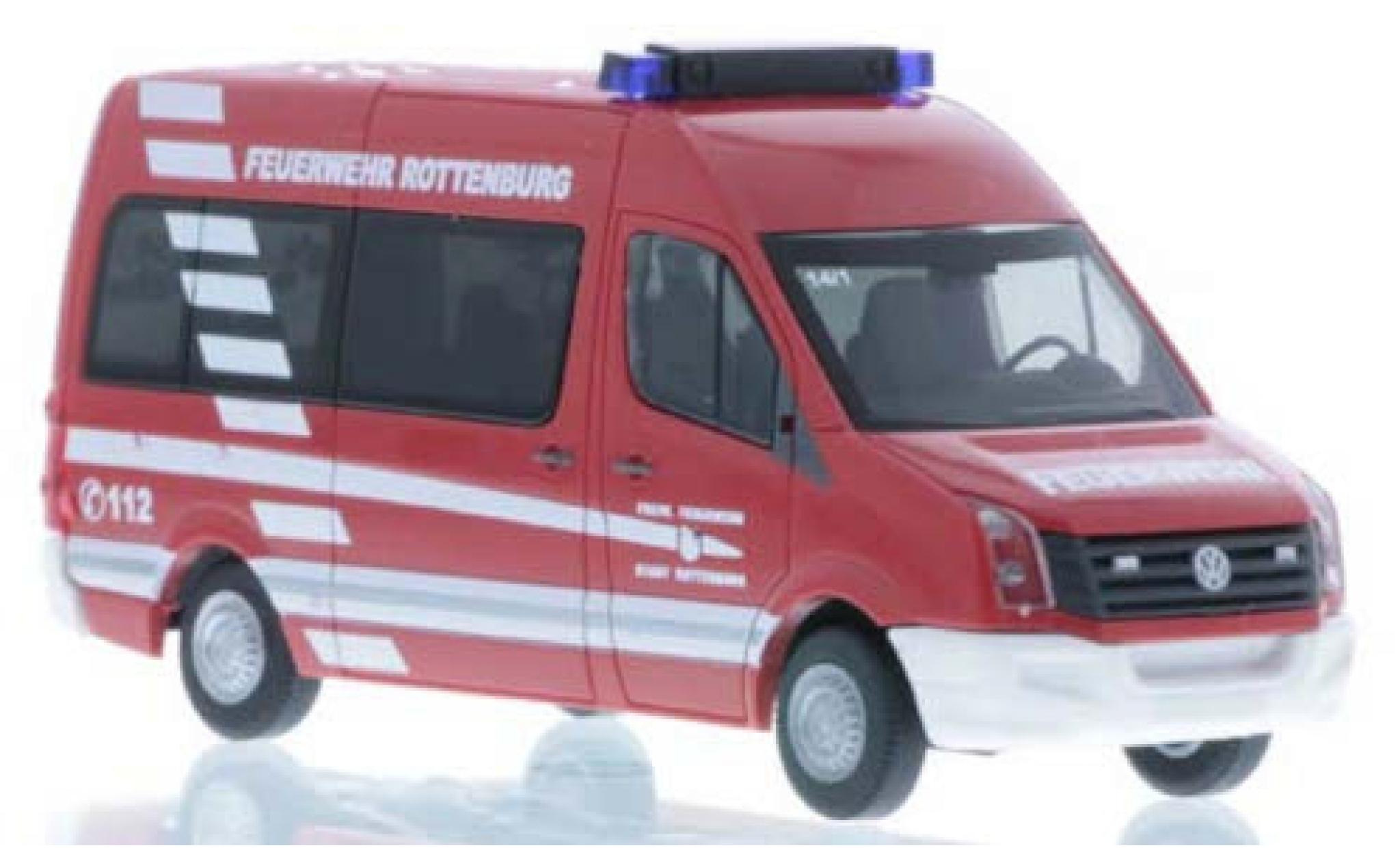 Volkswagen Crafter 1/87 Rietze Bus Feuerwehr Rottenburg 2011 modellino in miniatura