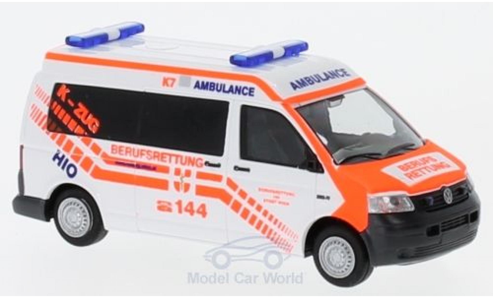 Volkswagen T5 1/87 Rietze Berufsrettung Wien (A) 2003 modellino in miniatura