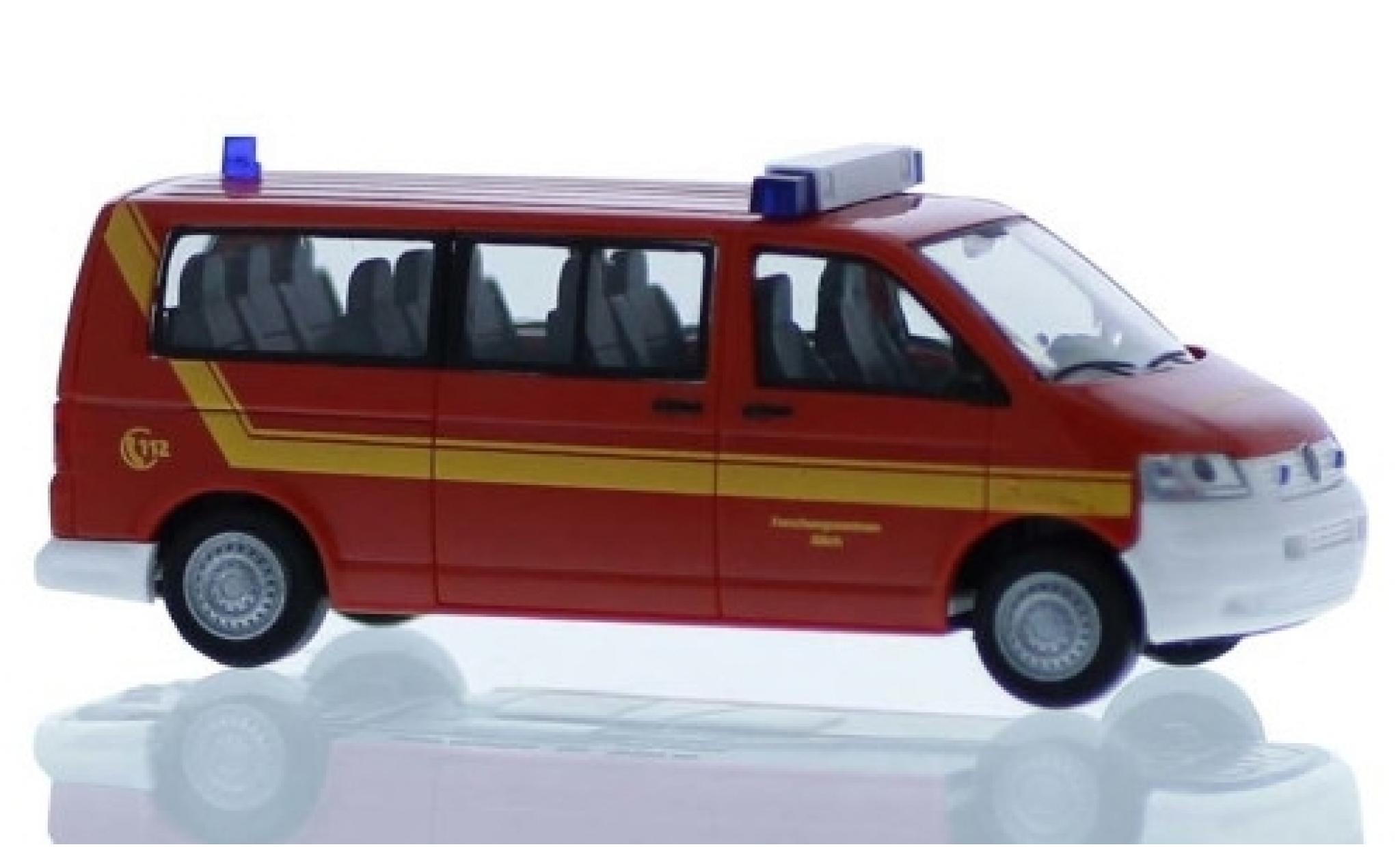 Volkswagen T5 1/87 Rietze Forschungszentrum Jülich - Werkfeuerwehr 2003 modellino in miniatura