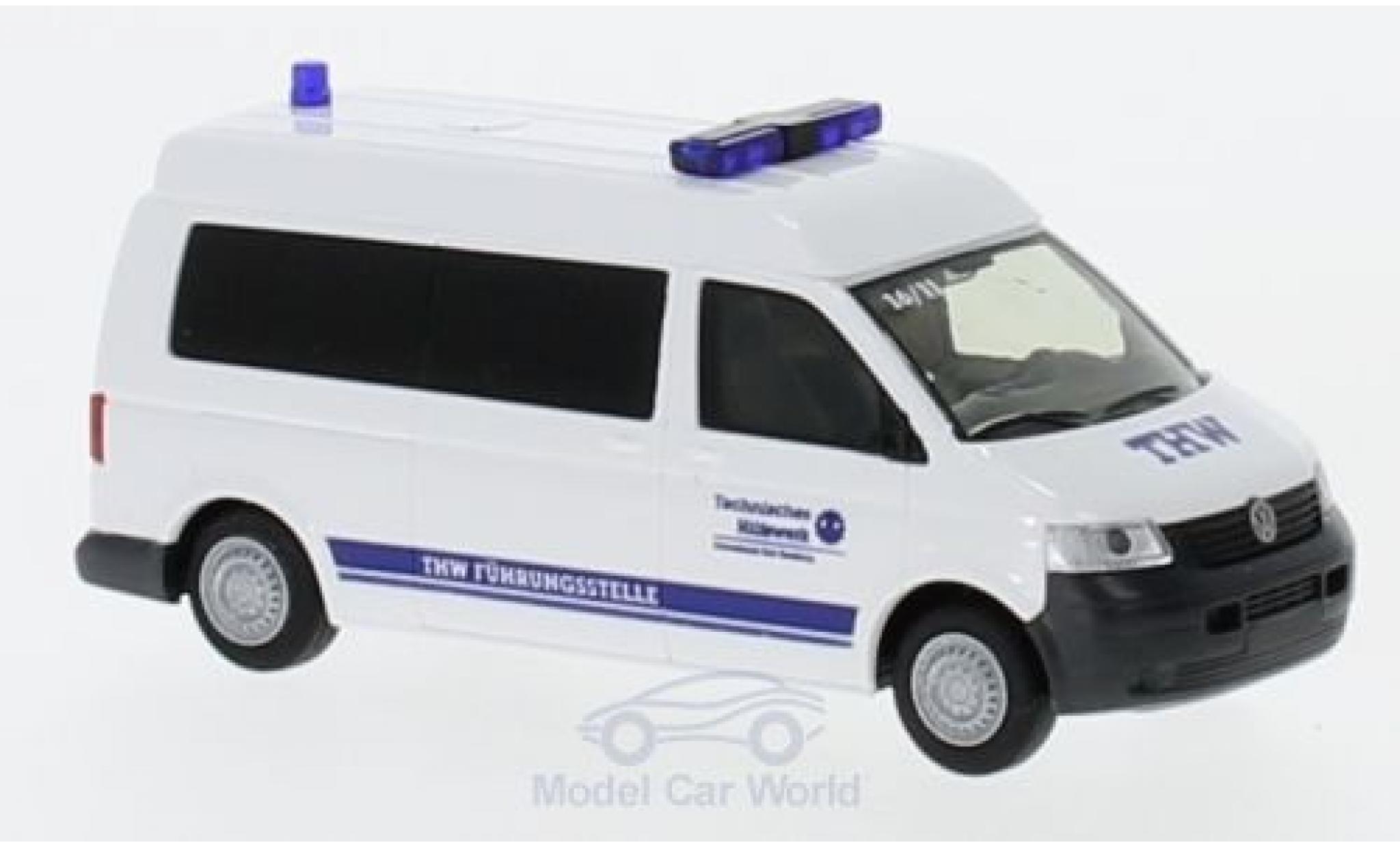 Volkswagen T5 1/87 Rietze Hochdach Bus THW Bad Homburg 2003 modellino in miniatura