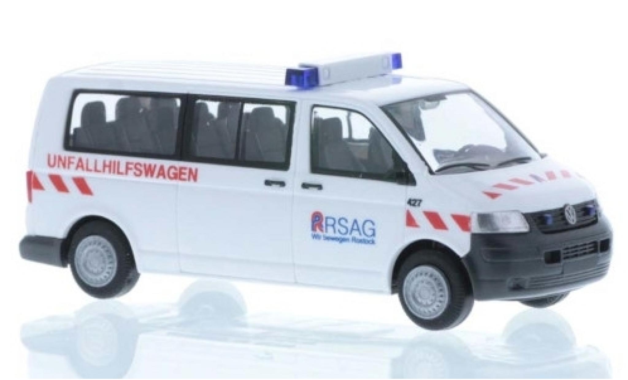 Volkswagen T5 1/87 Rietze Unfallhilfswagen RSAG Rostock modellino in miniatura