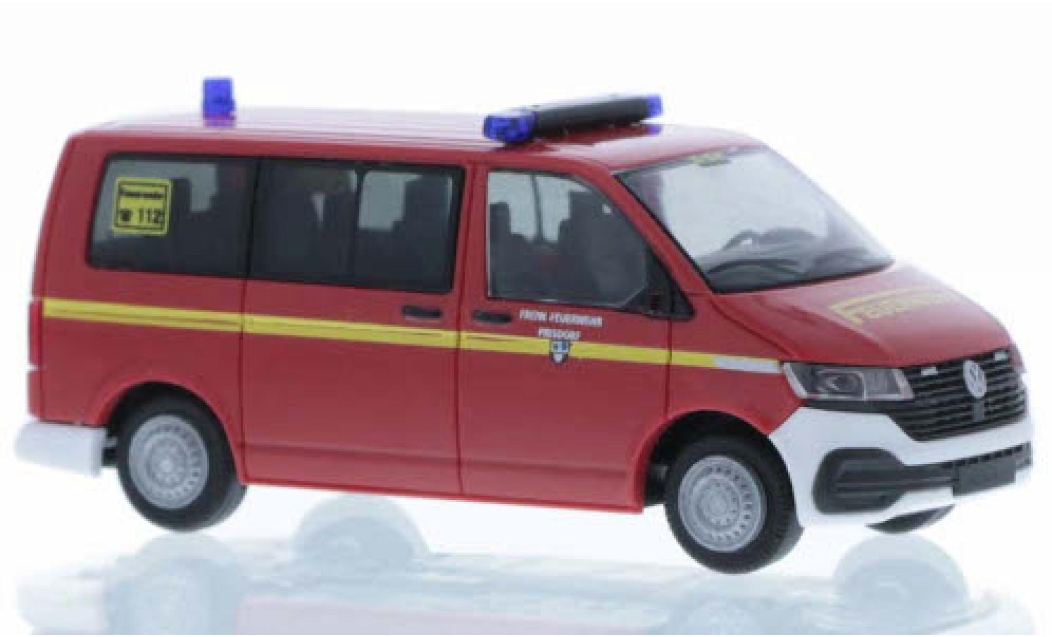 Volkswagen T6 1/87 Rietze .1 Feuerwehr Prisdorf court- empattement modellino in miniatura
