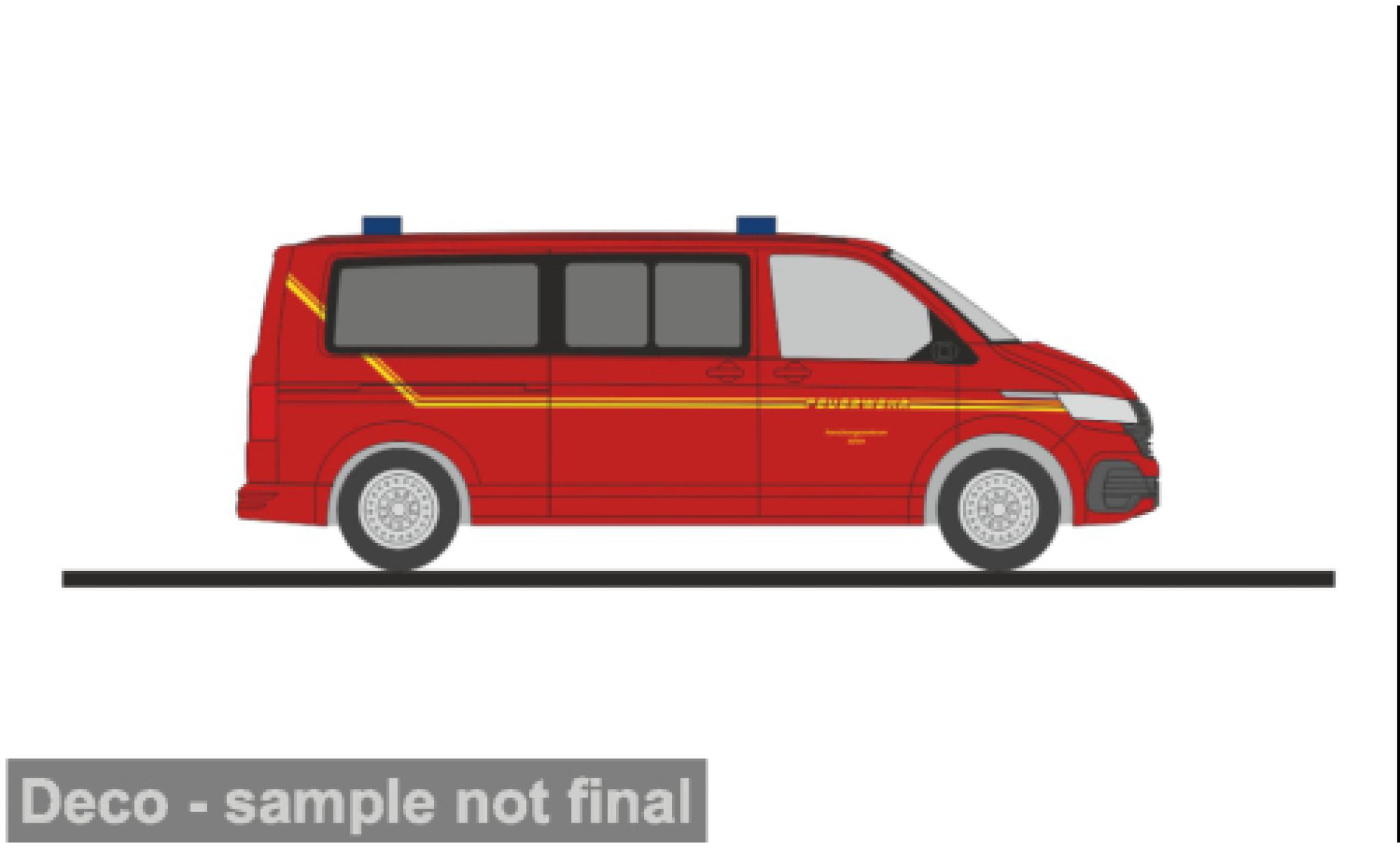 Volkswagen T6 1/87 Rietze .1 Forschungszentrum Jülich - Werkfeuerwehr 1:87 modellino in miniatura