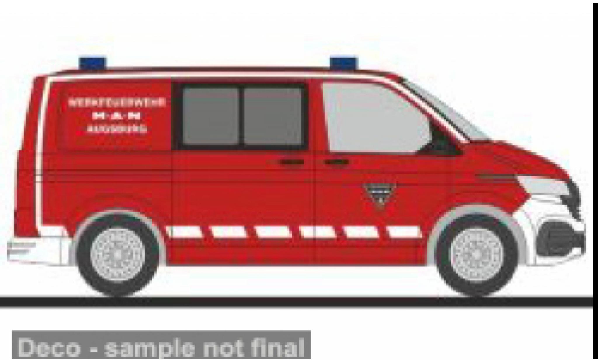 Volkswagen T6 1/87 Rietze .1 Werkfeuerwehr MAN Augsburg 1:87 modellino in miniatura