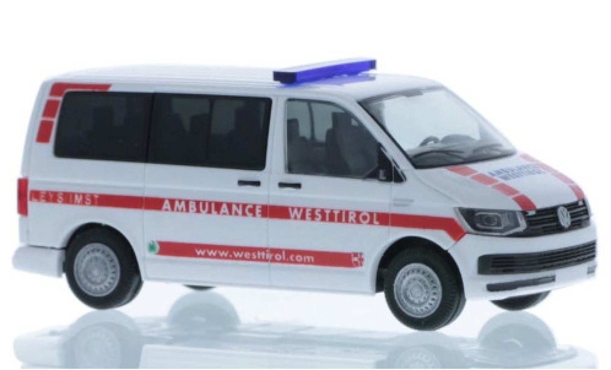 Volkswagen T6 1/87 Rietze Ambulance Westtirol court- empattement modellino in miniatura