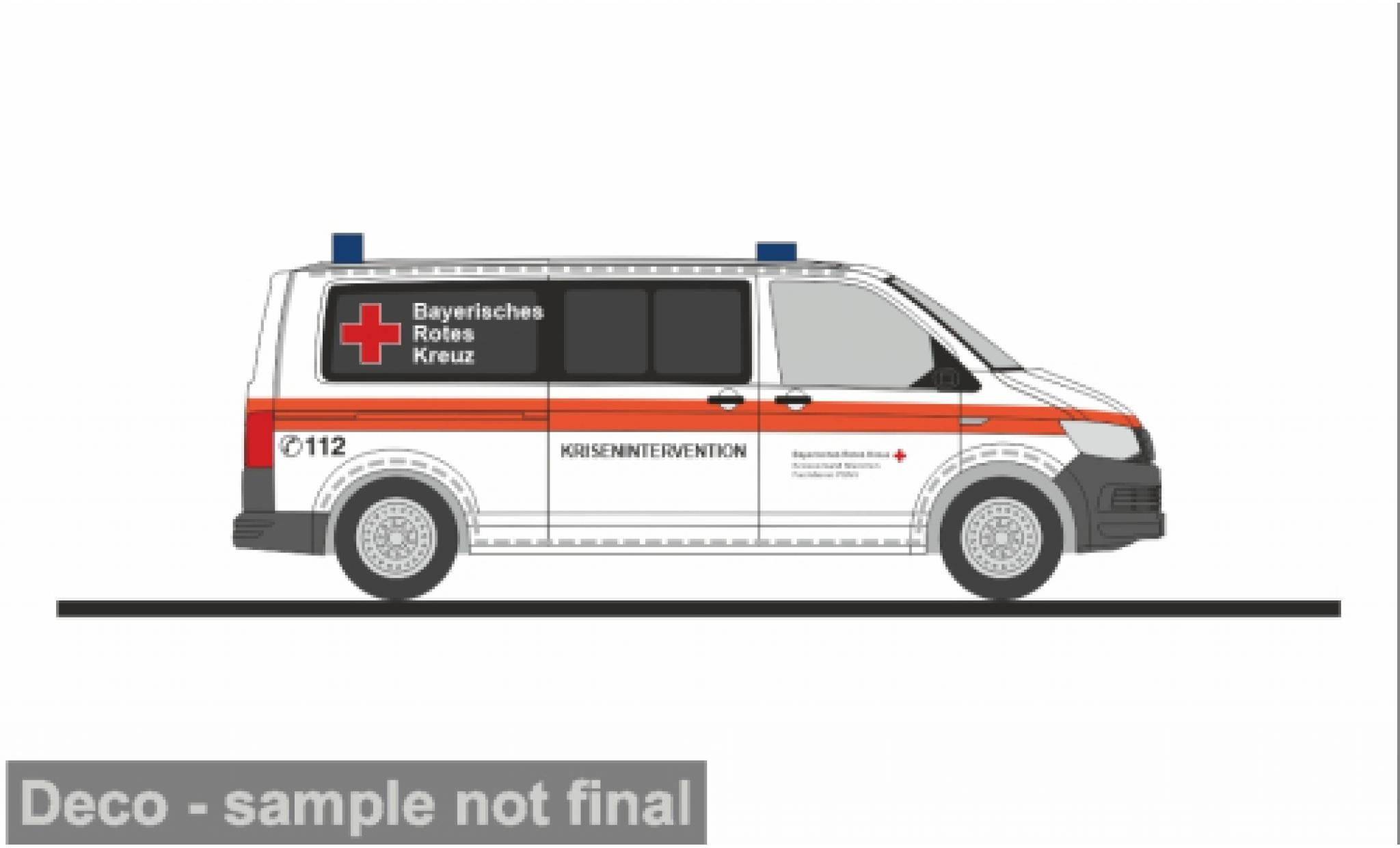 Volkswagen T6 1/87 Rietze BRK München Krisenintervention 1:87 modellino in miniatura