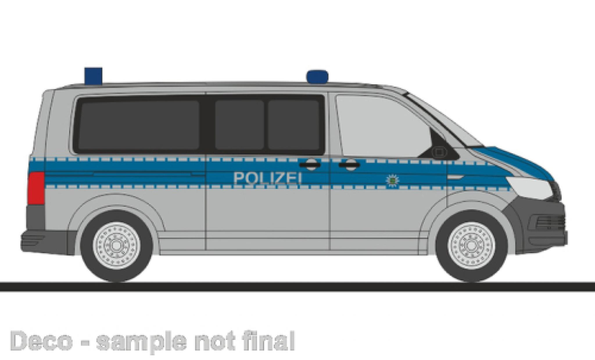 Volkswagen T6 1/87 Rietze Bus Bereitschaftspolizei Dresden 1:87 modellino in miniatura