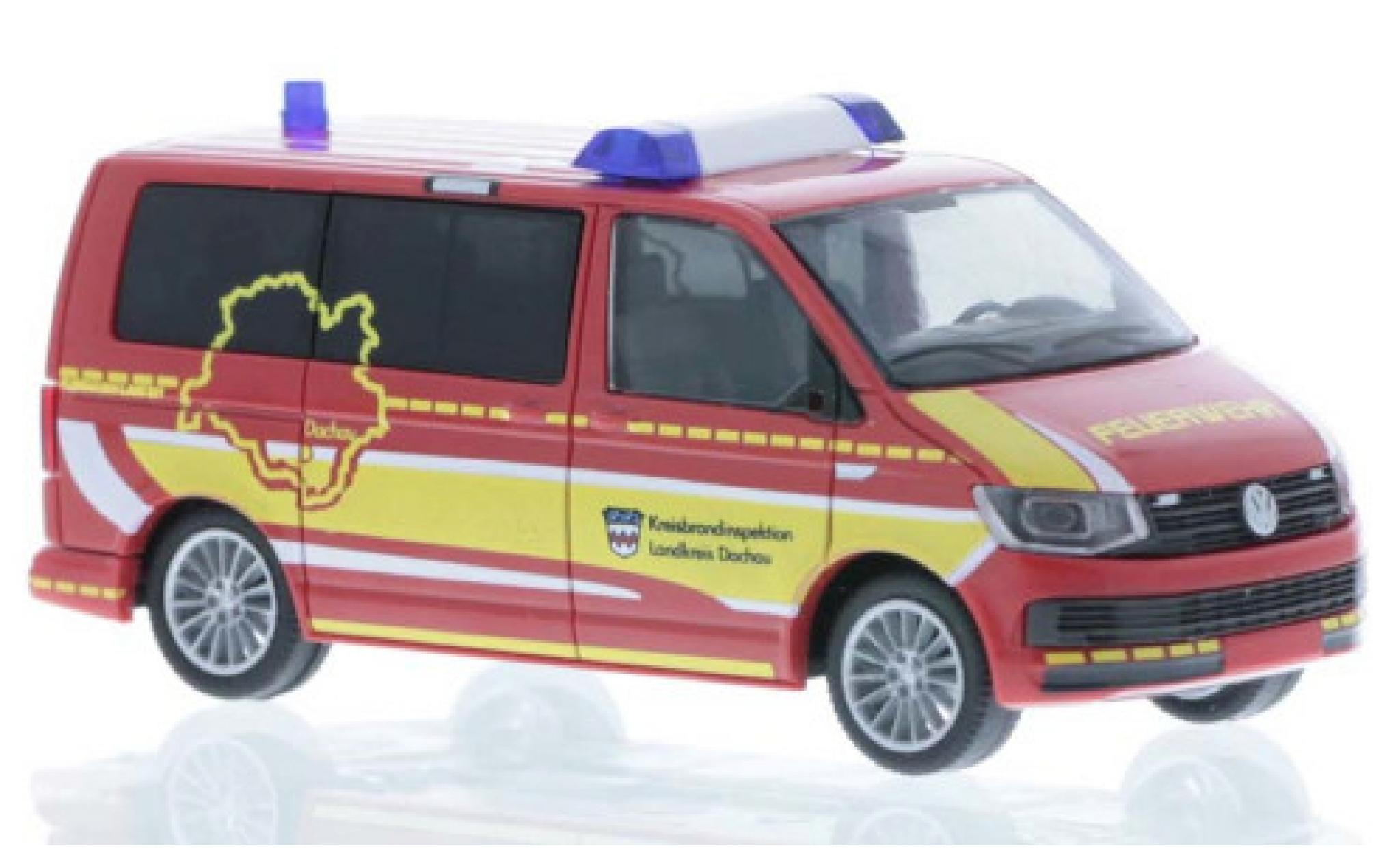 Volkswagen T6 1/87 Rietze Feuerwehr Dachau Kreisbrandinspektion court- empattement modellino in miniatura