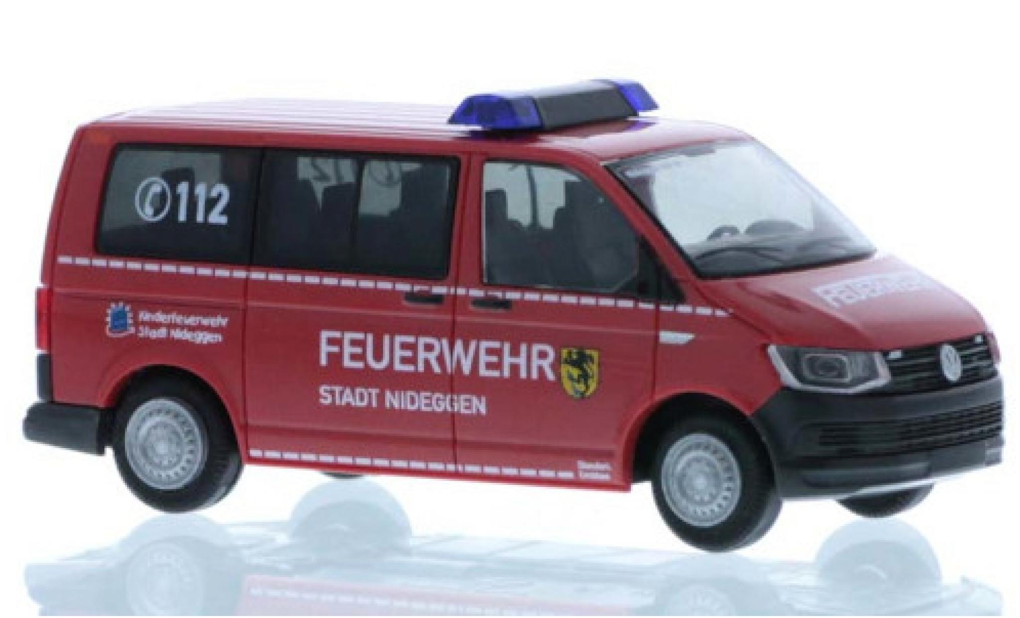 Volkswagen T6 1/87 Rietze Feuerwehr Nideggen court- empattement modellino in miniatura