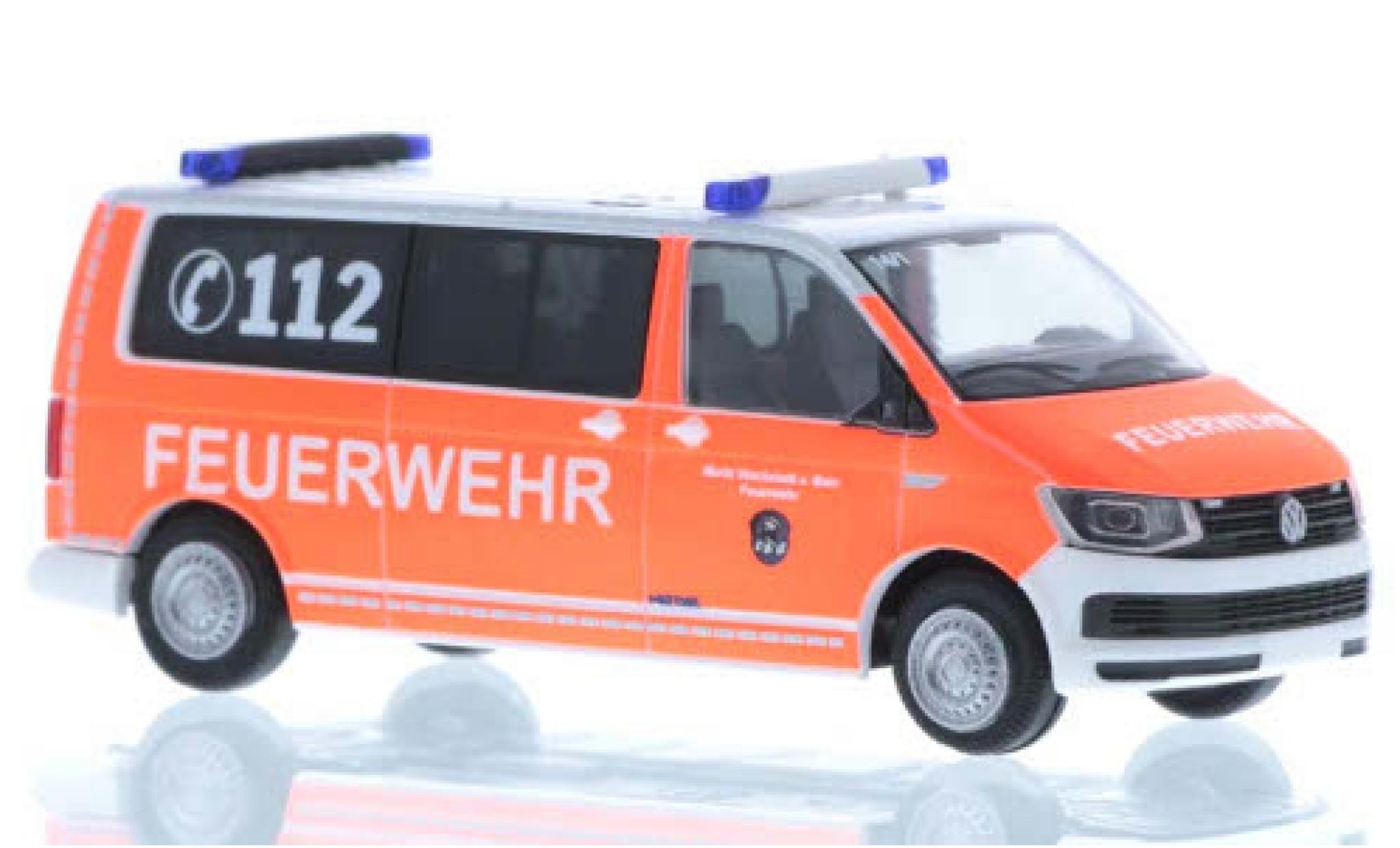 Volkswagen T6 1/87 Rietze Feuerwehr Stockstadt plus long empattement modellino in miniatura