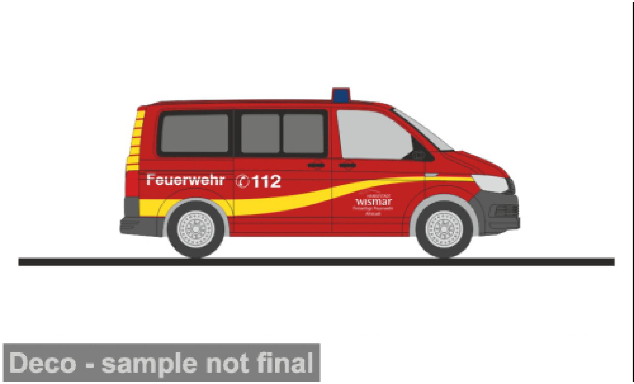 Volkswagen T6 1/87 Rietze FW Hansestadt Wismar 1:87 modellino in miniatura