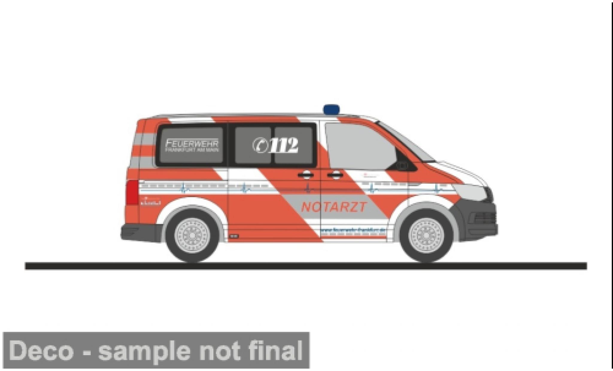 Volkswagen T6 1/87 Rietze Notarzt BF Frankfurt 1:87 modellino in miniatura