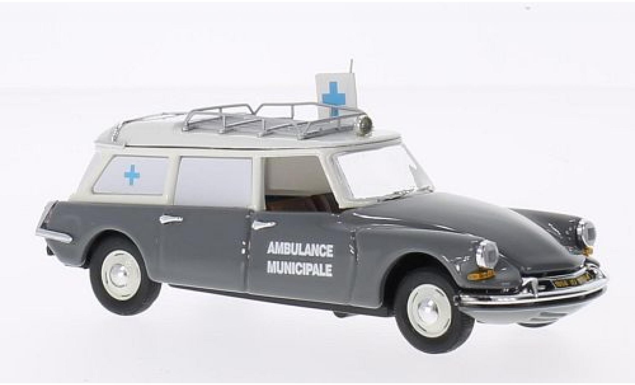 Citroen DS 1/43 Rio 19 Break grigio/beige Ambulance Municipale 1962 modellino in miniatura