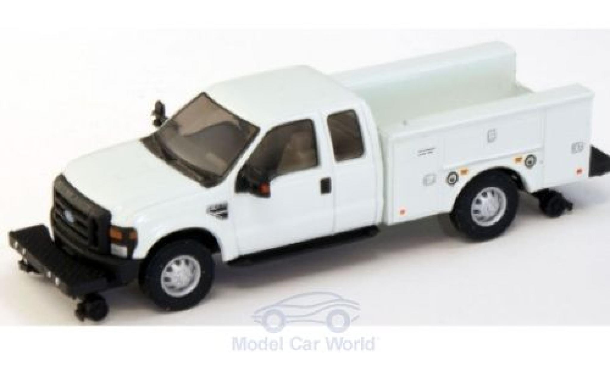 Ford F-350 1/87 River Point XLT Super Cab Hi Rail Utility Truck bianco 2008 modellino in miniatura