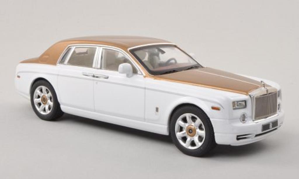 Rolls Royce Phantom 1/43 IXO bianco/gold LHD 2010 modellino in miniatura