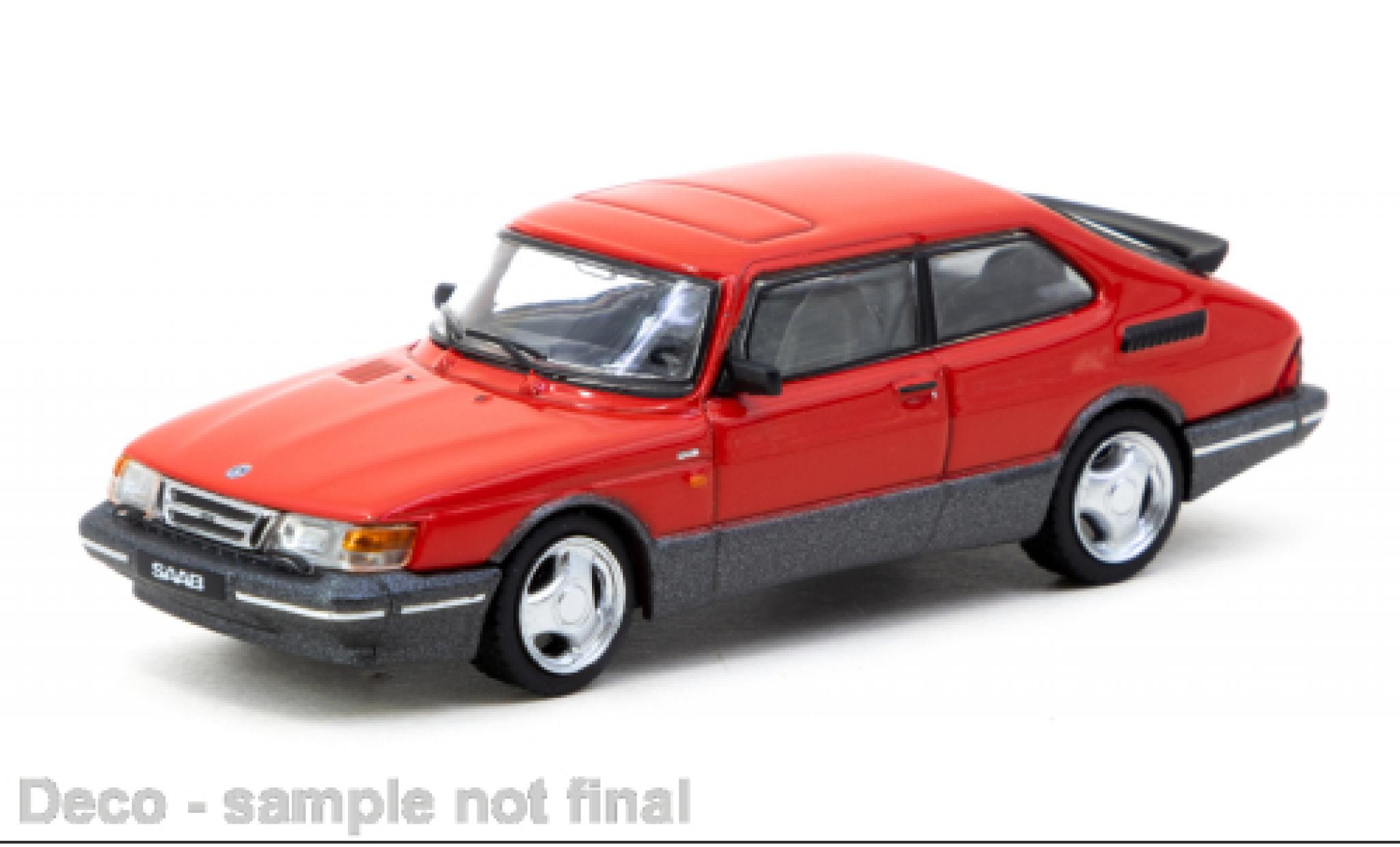 Saab 900 1/64 Tarmac Works Turbo rot 1:64 modellino in miniatura