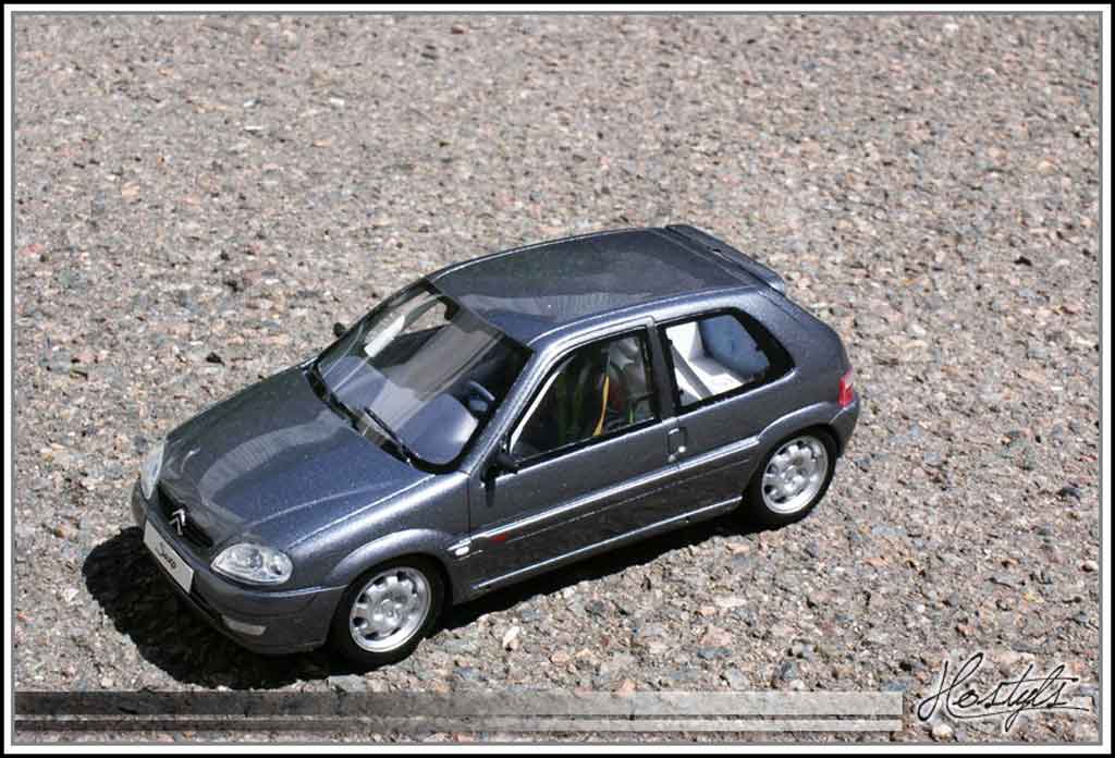 Citroen Saxo 1/18 Ottomobile vts grigio orageux preparation circuit tuning modellino in miniatura