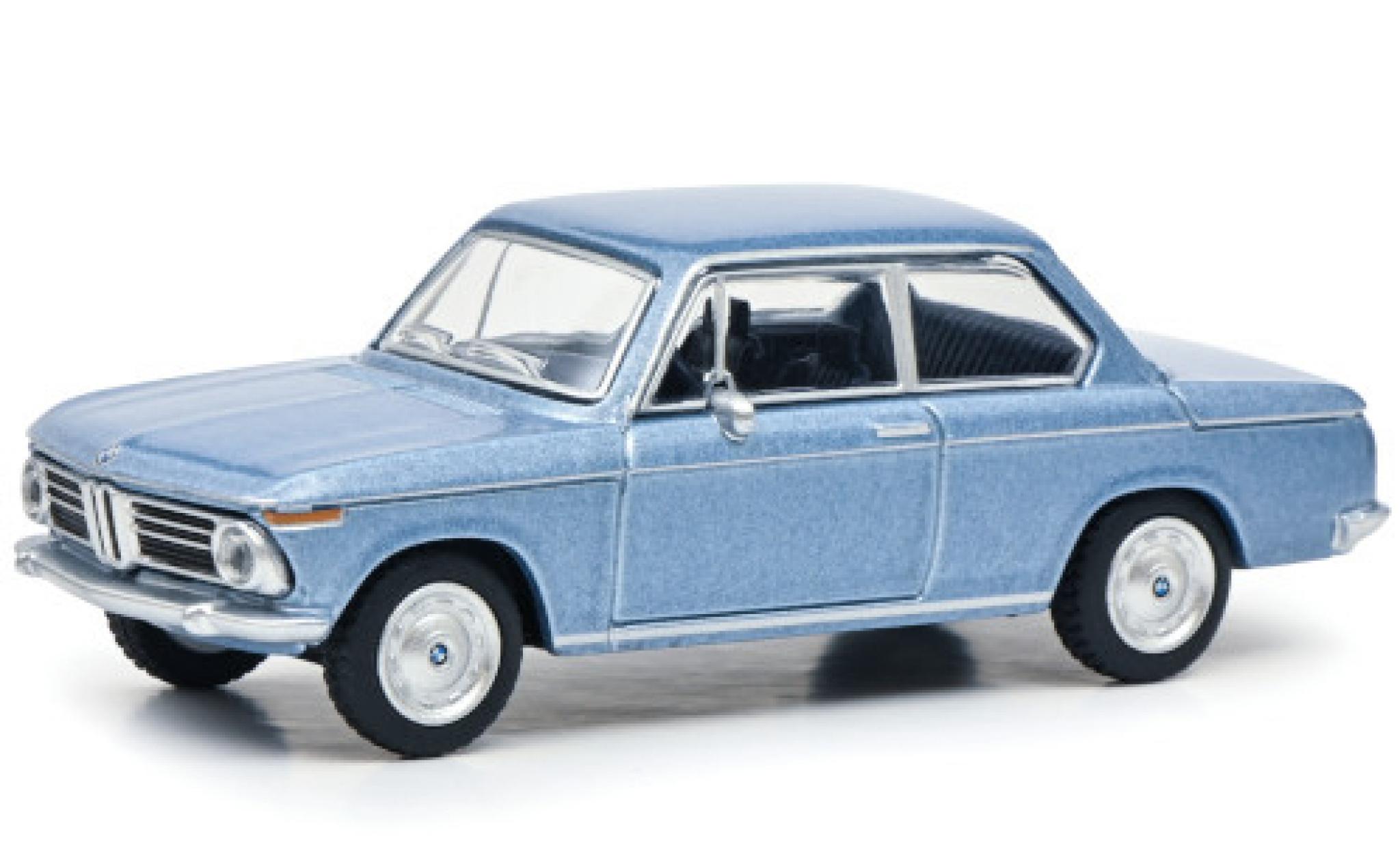 Bmw 2002 1/64 Schuco metallico blu Paperbox Edition modellino in miniatura