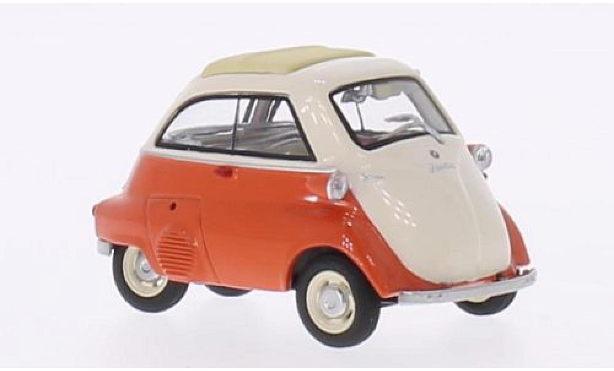 Bmw Isetta 1/43 Schuco orange/beige toit rabattable fermé modellino in miniatura