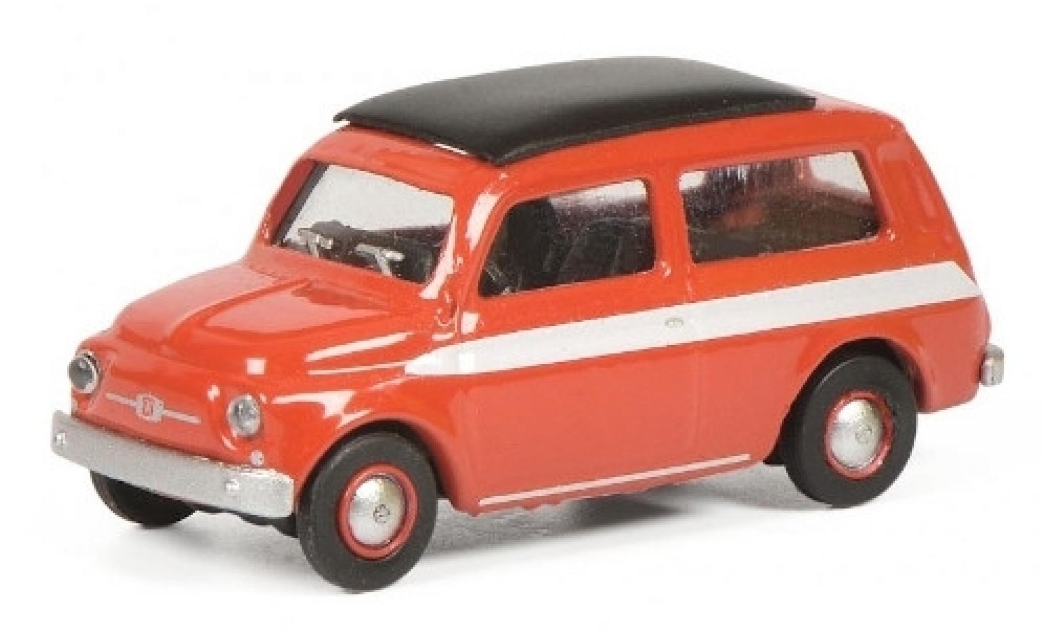 Fiat 500 1/87 Schuco Giardiniera rosso/bianco modellino in miniatura