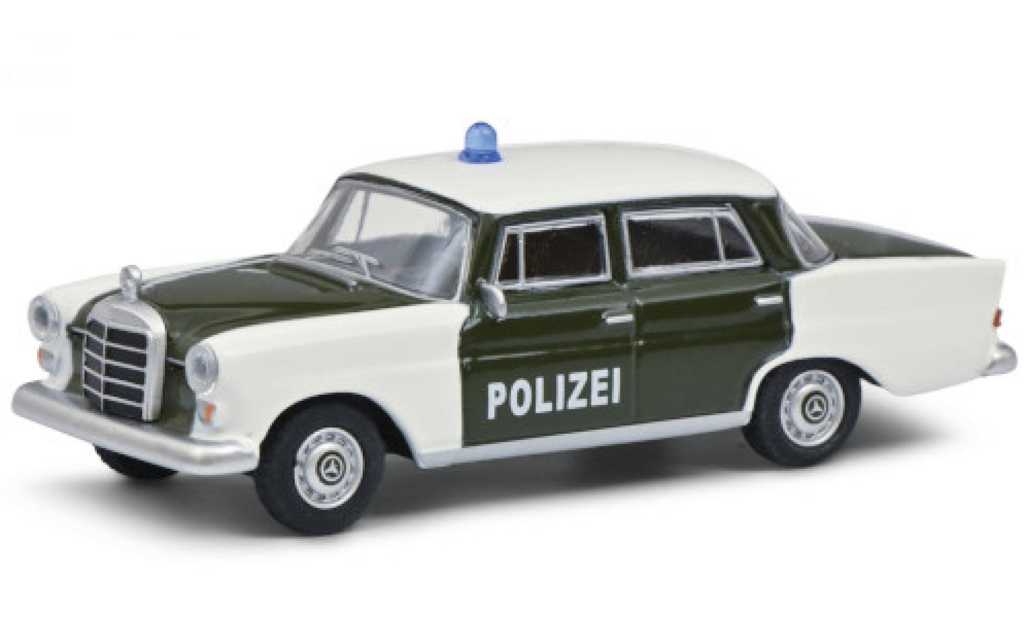 Mercedes 200 1/64 Schuco (W110) verde/bianco Polizei 1961 modellino in miniatura