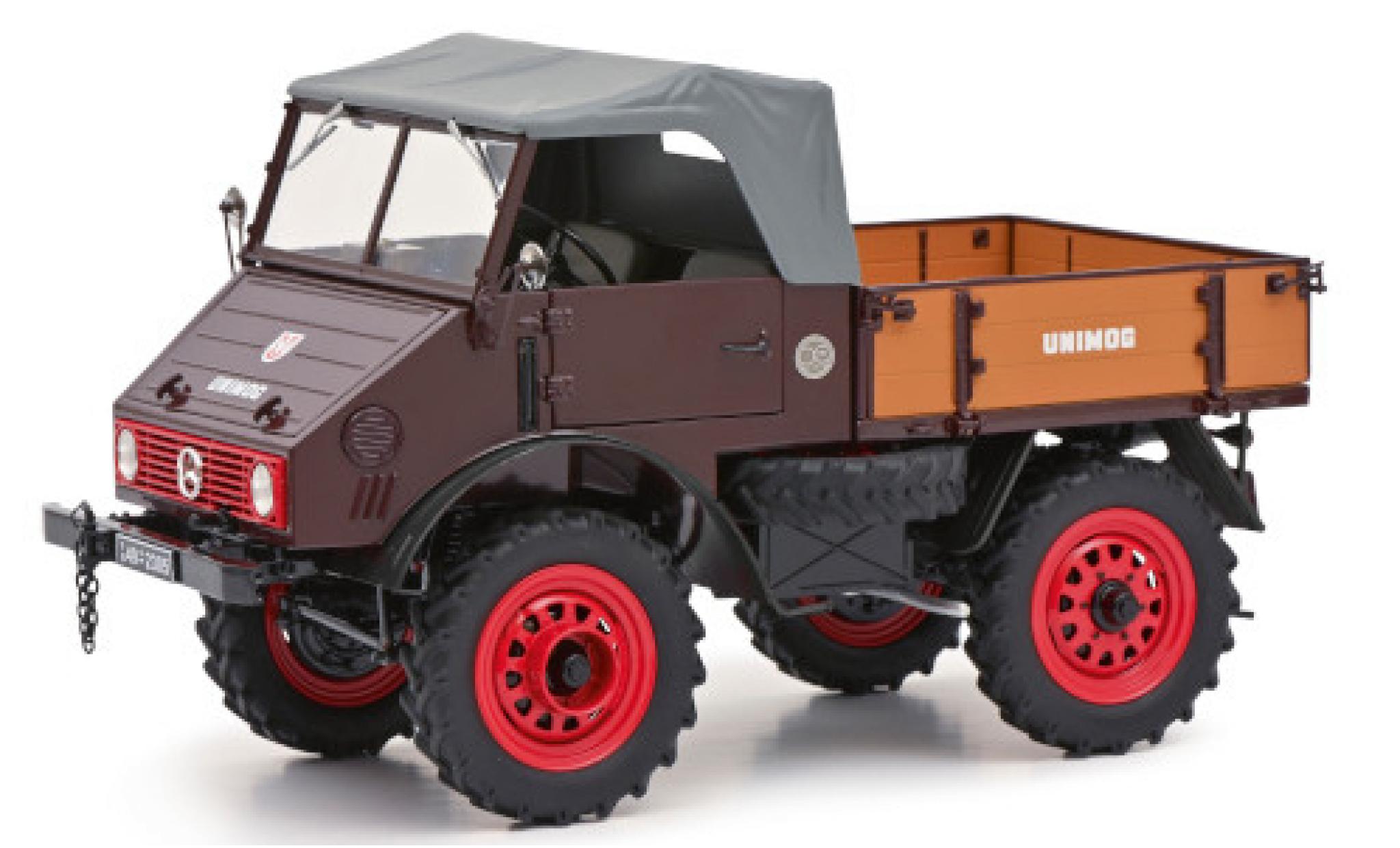 Mercedes Unimog 1/18 Schuco 401 rosso modellino in miniatura