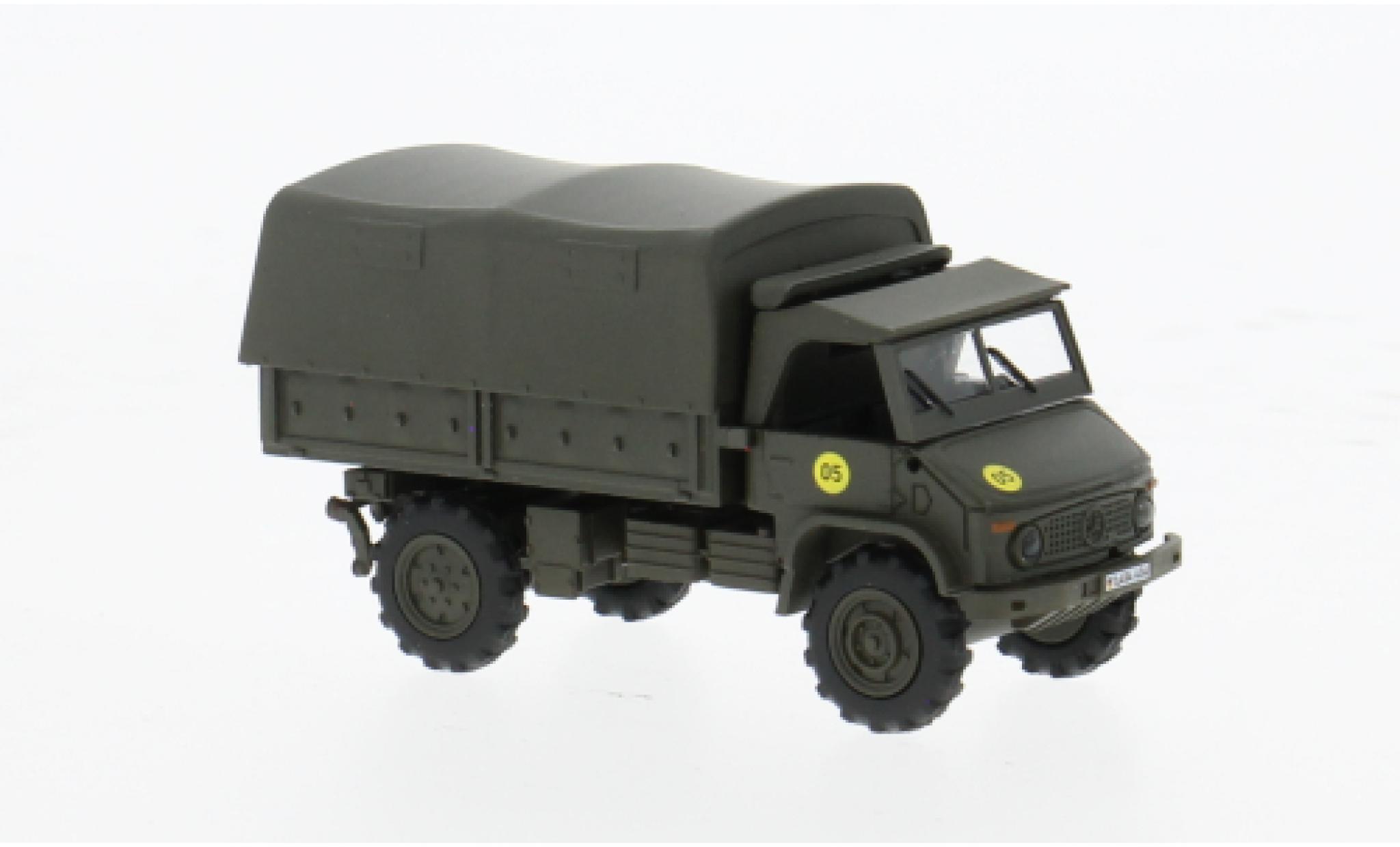 Mercedes Unimog Schuco 404 S oliv Bundeswehr 1:87 modellino in miniatura