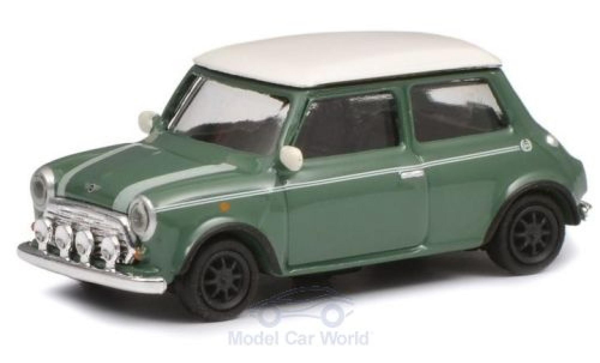 Mini Cooper 1/87 Schuco verde/bianco modellino in miniatura