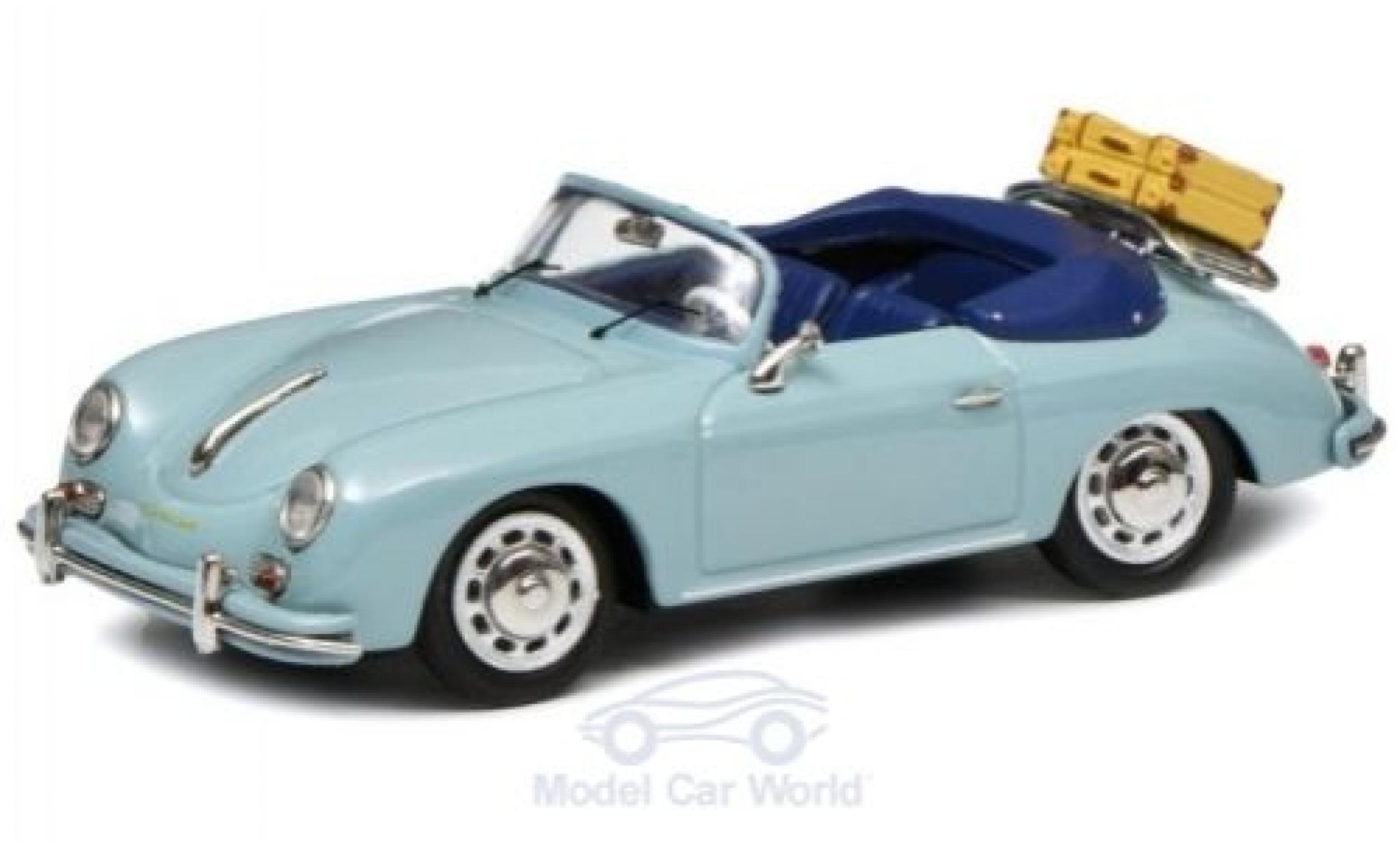 Porsche 356 1/43 Schuco A Cabriolet blu mit Gepäck modellino in miniatura