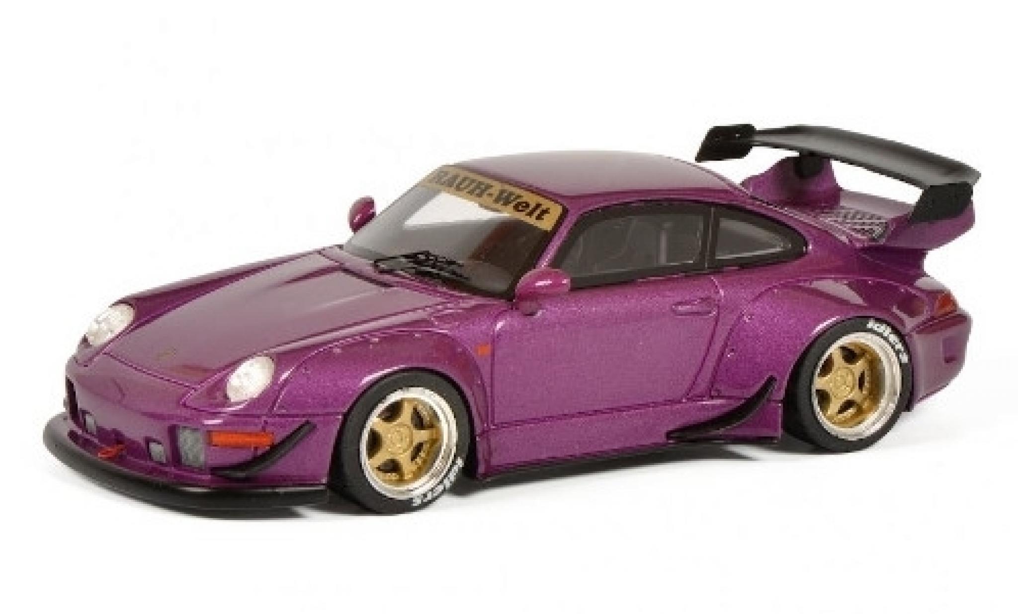 Porsche 993 RWB 1/43 Schuco 911 () RAUH-Welt RWB metallico porpora modellino in miniatura