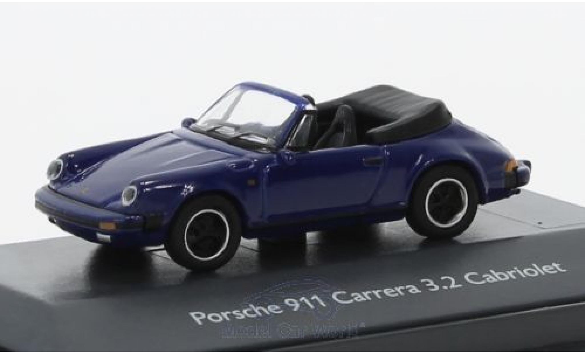 Porsche 911 SC 1/87 Schuco Carrera 3.2 Cabriolet blu modellino in miniatura