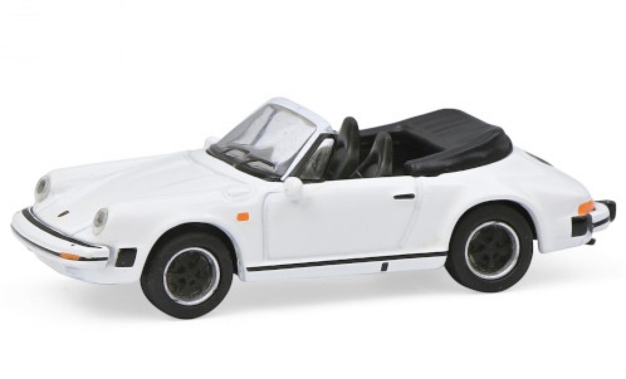 Porsche 911 1/87 Schuco Carrera 3.2 Cabriolet bianco modellino in miniatura
