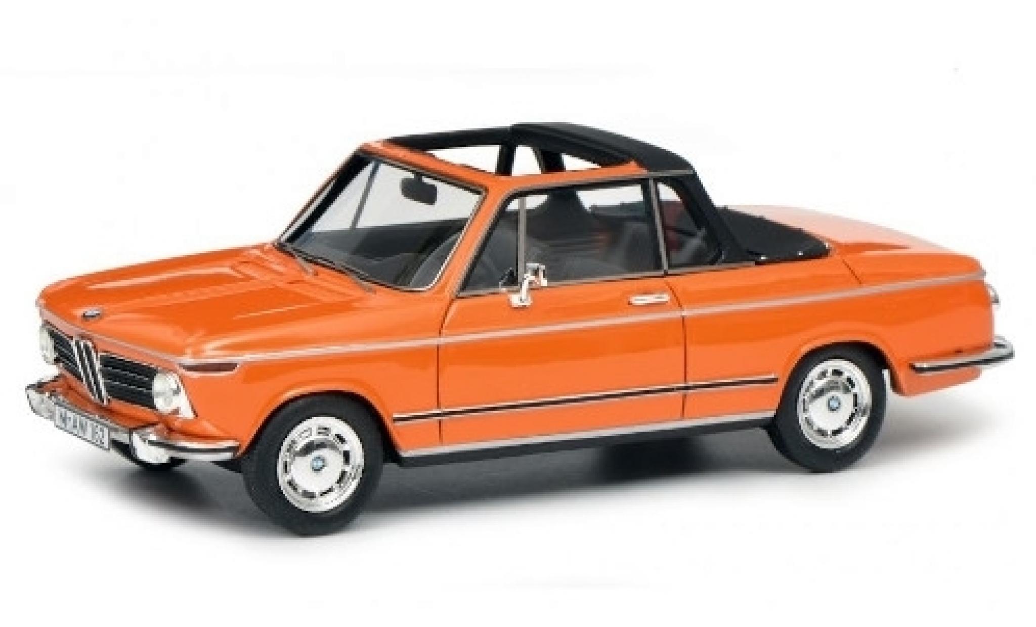 Bmw 2002 1/43 Schuco Cabriolet Baur orange modellino in miniatura