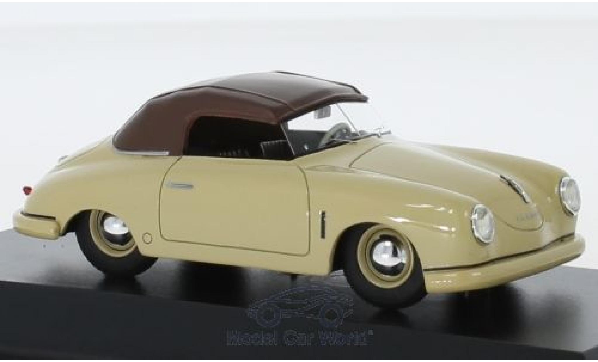 Porsche 356 1/43 Schuco Gmünd Cabriolet beige/marroneee modellino in miniatura