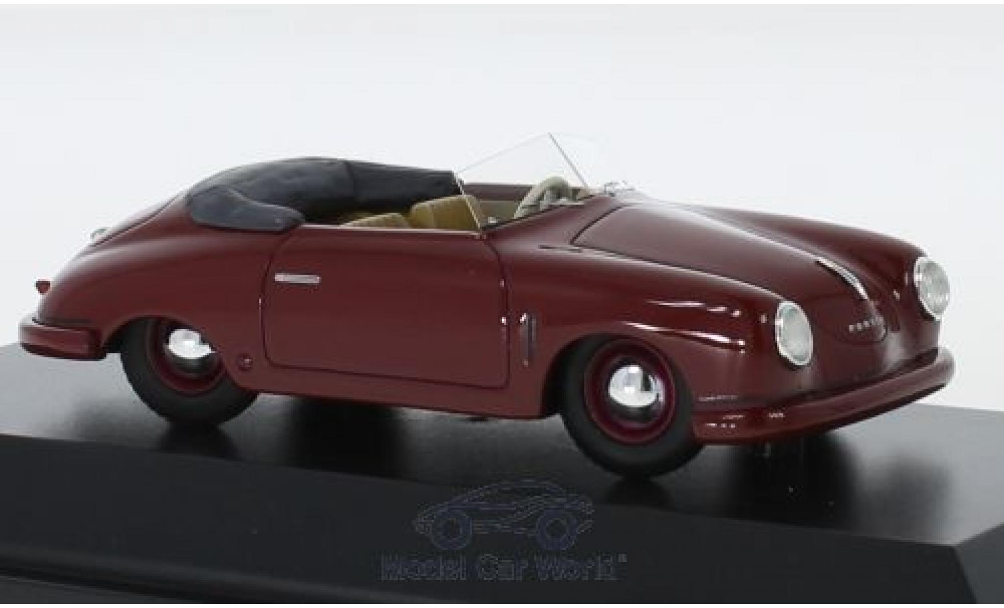Porsche 356 1/43 Schuco Gmünd Cabriolet rosso 1948 modellino in miniatura
