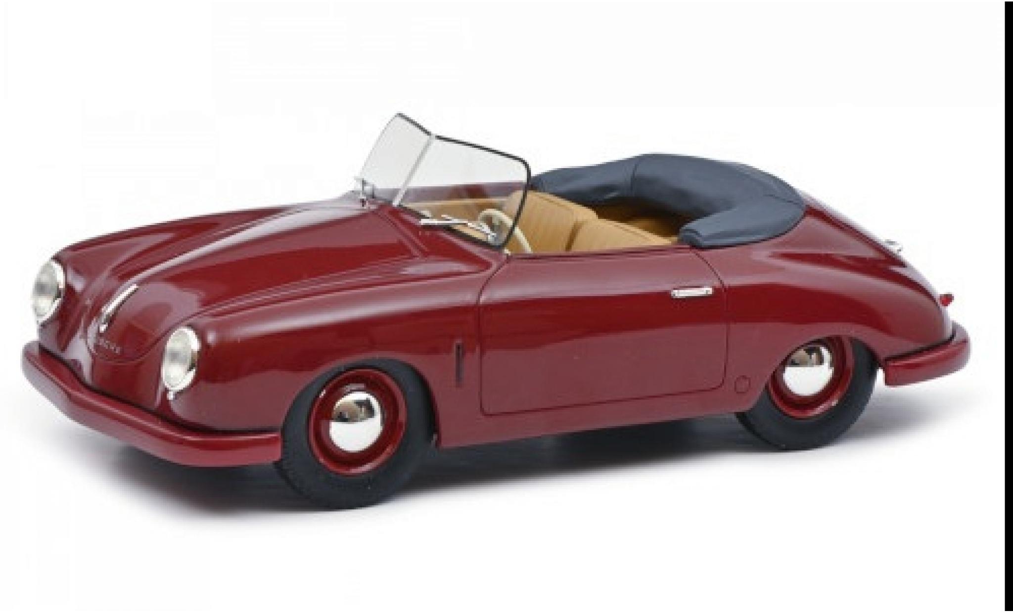 Porsche 356 1/18 Schuco Gmünd Cabriolet rosso 1950 modellino in miniatura