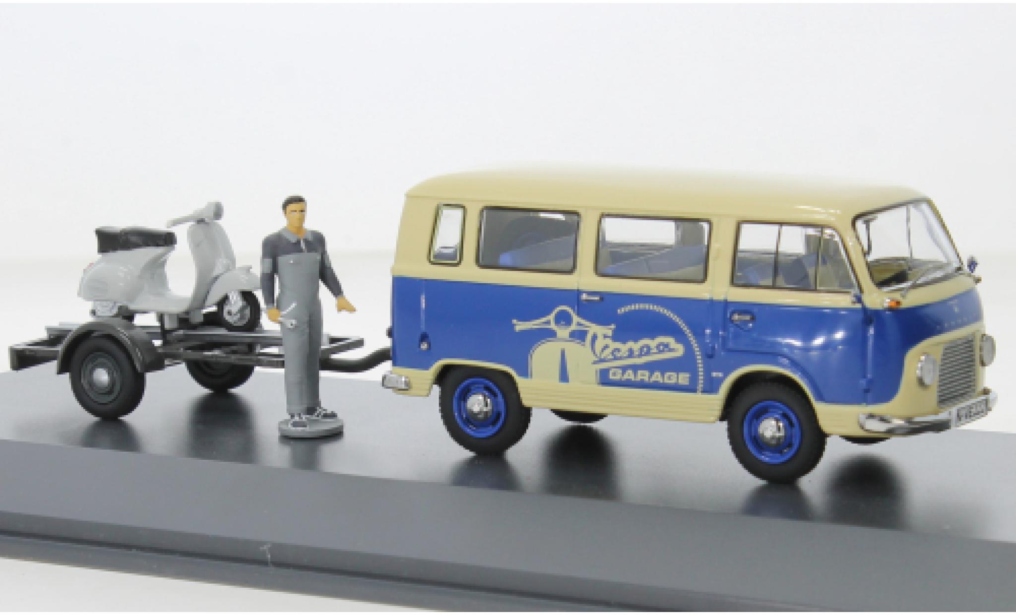 Ford FK 1/43 Schuco 1000 bus blu/beige Vespa 1953 modellino in miniatura