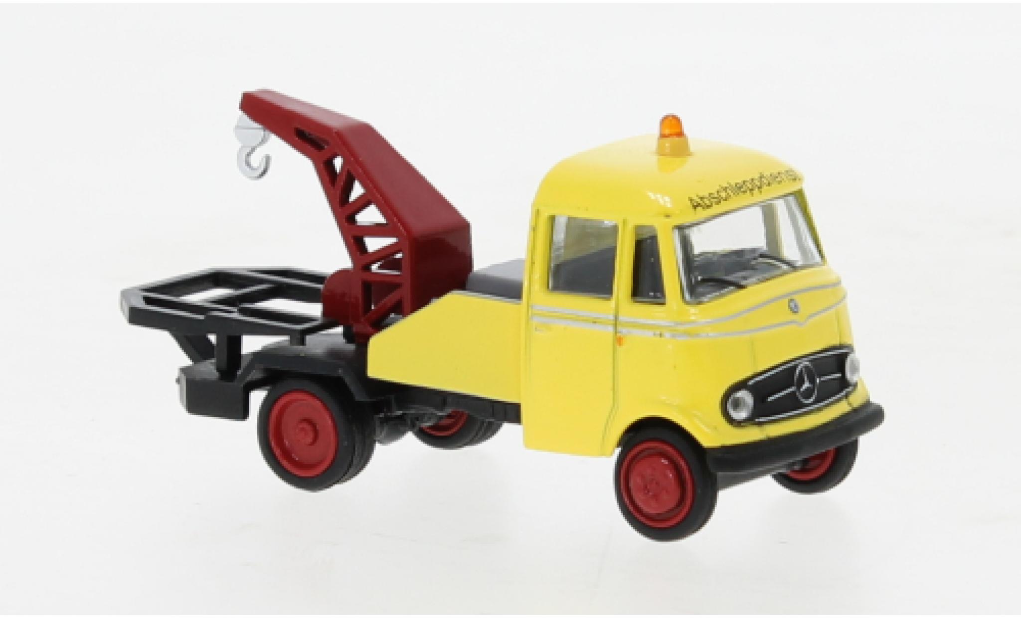 Mercedes L319 1/87 Schuco Abschleppwagen giallo modellino in miniatura