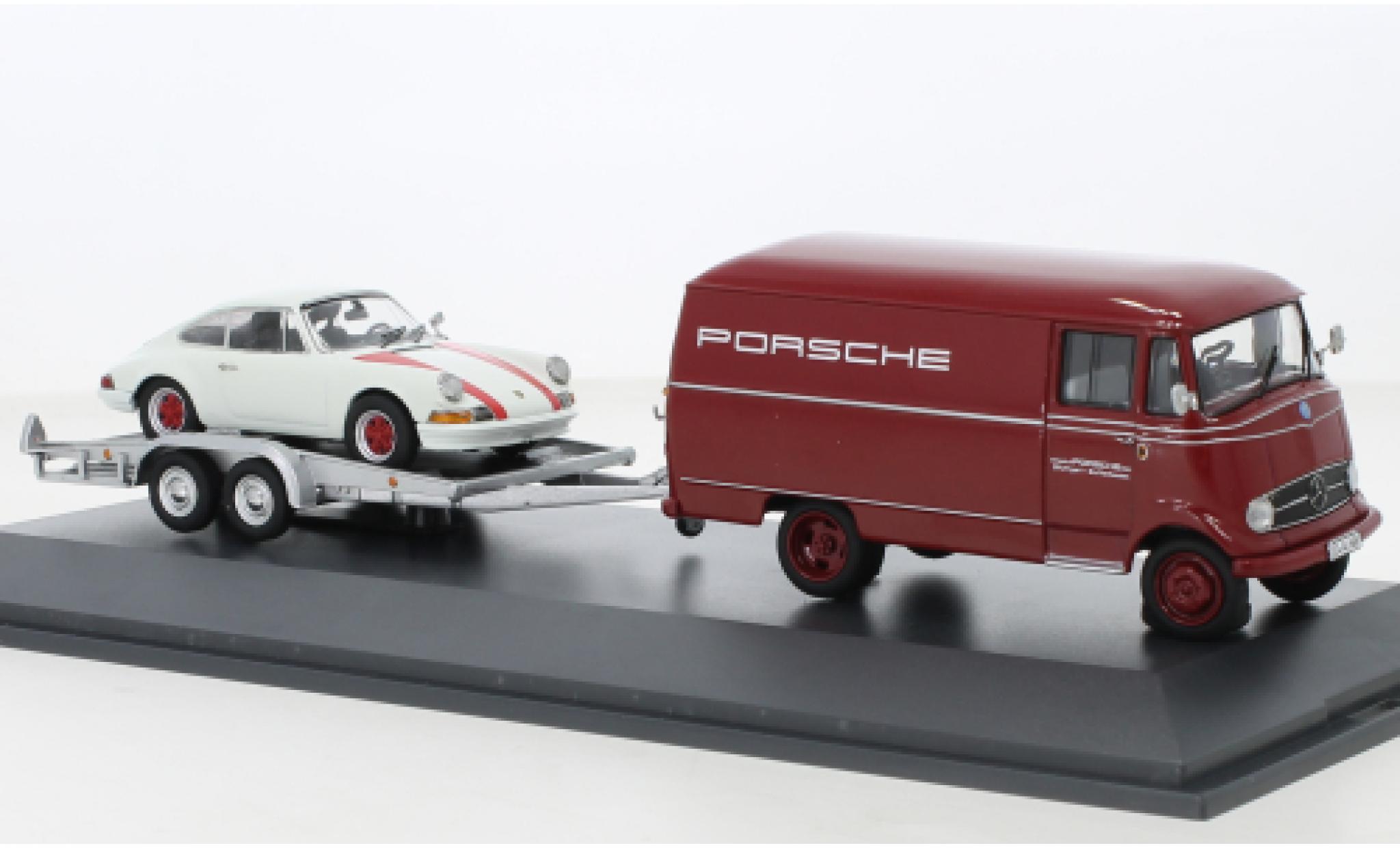Mercedes L319 1/43 Schuco Kasten Porsche Renndienst 1968 modellino in miniatura