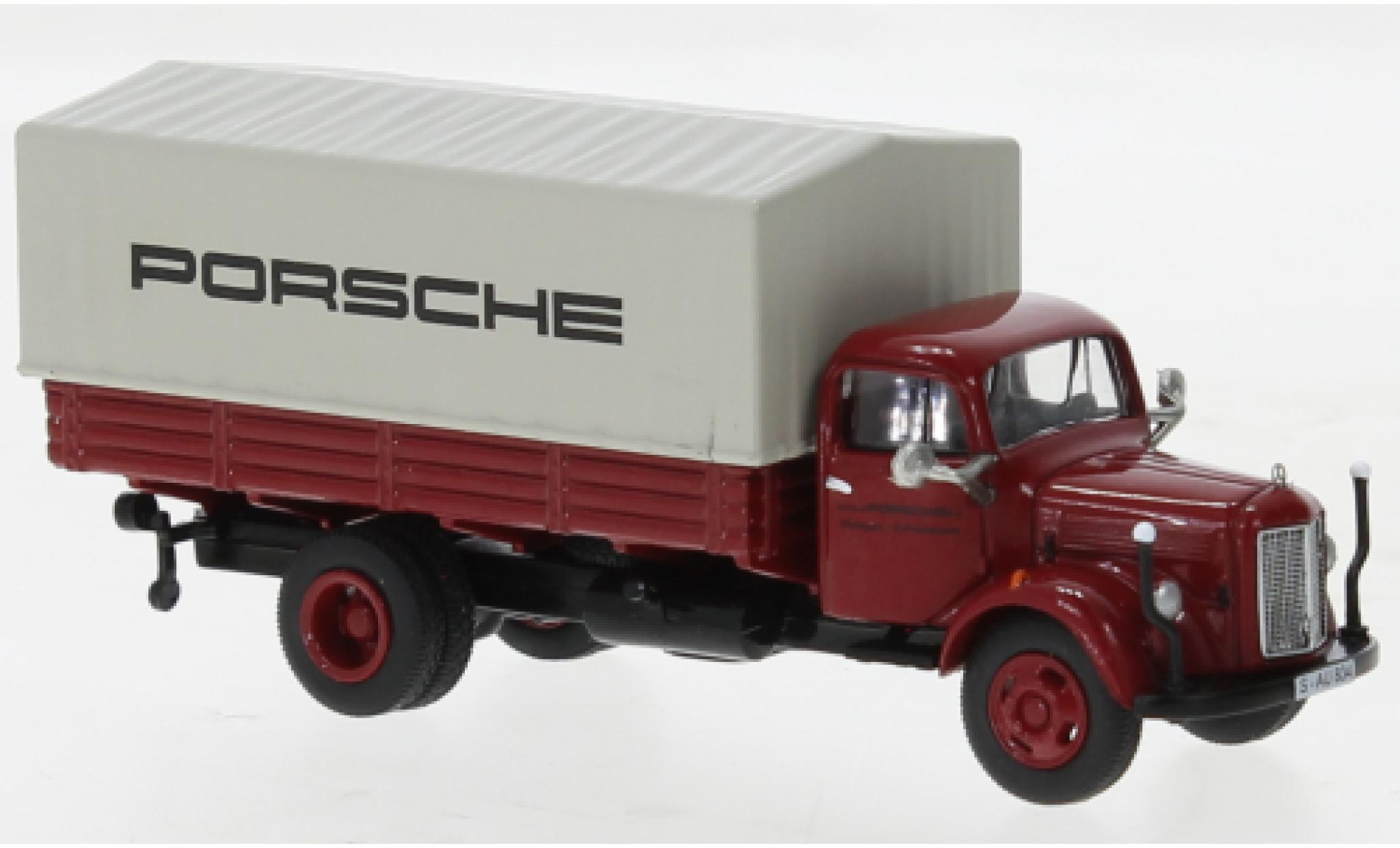 Mercedes L3500 1/87 Schuco plateforme Porsche modellino in miniatura